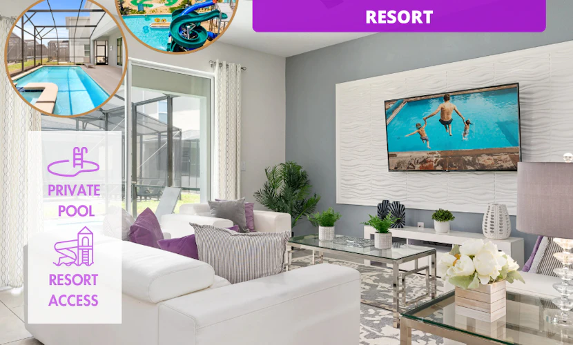 Relax & Unwind: Chic Pool Home Near Disney Fun!