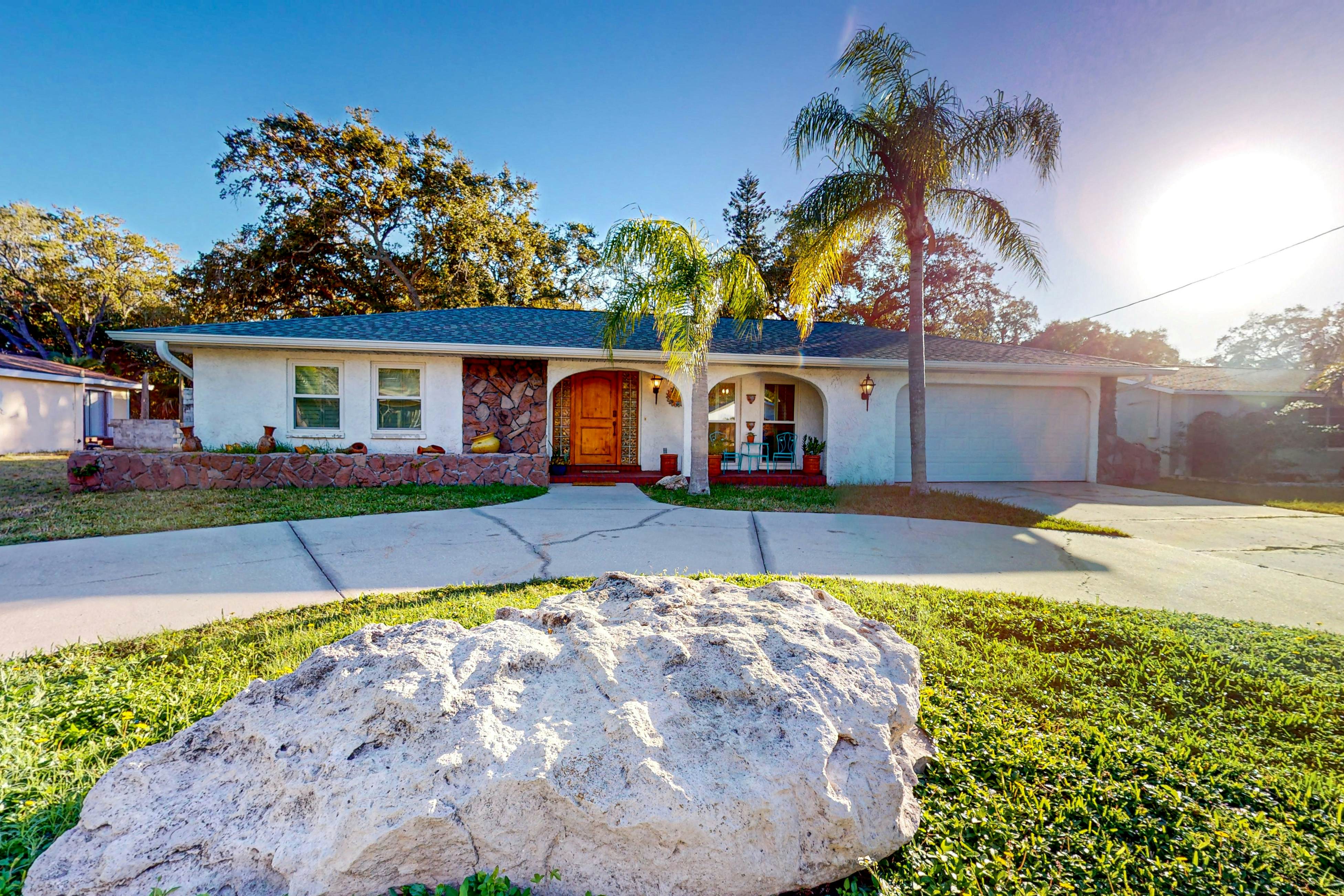 Home near the beach with private pool, enclosed patio, & W/D