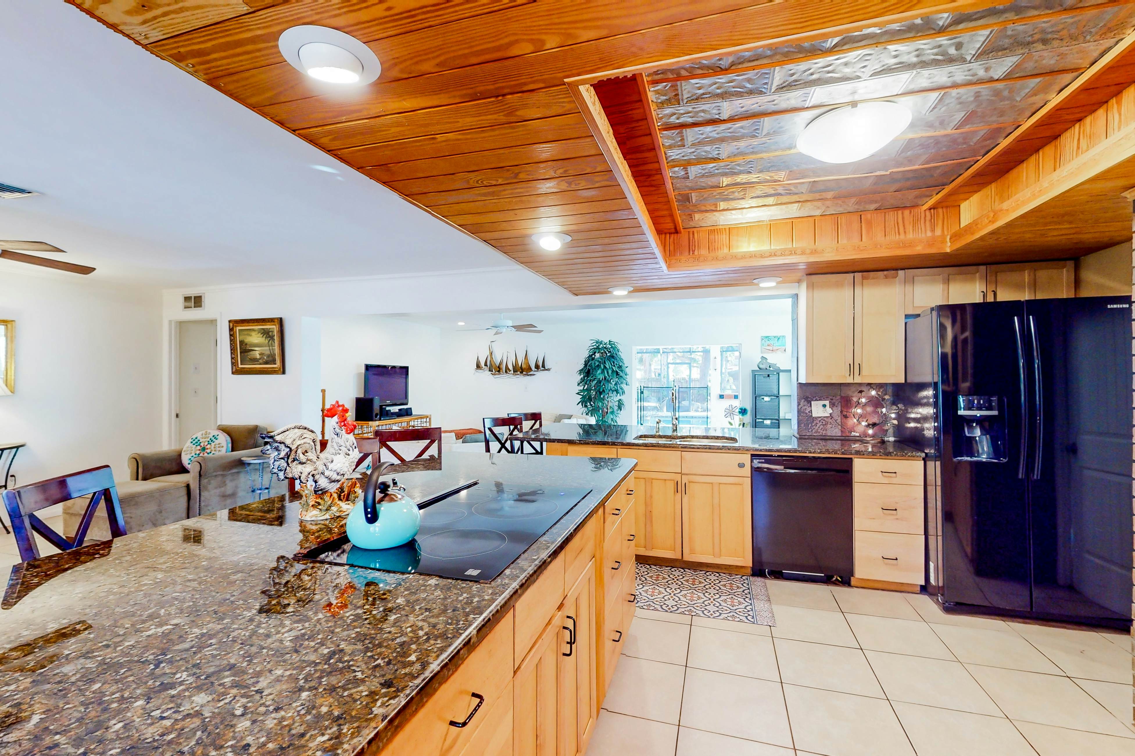 Home near the beach with private pool, enclosed patio, & W/D