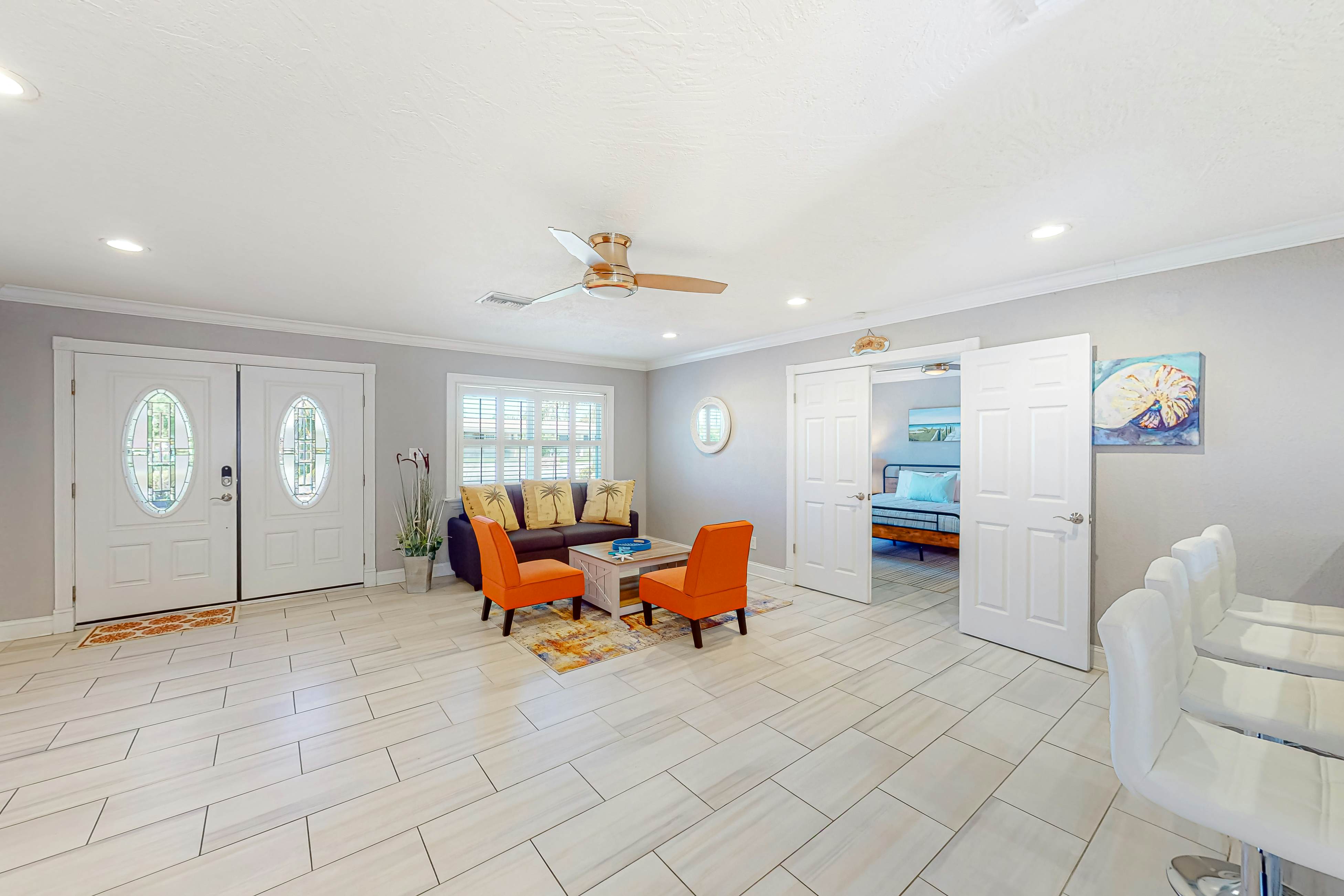 Dog-friendly home near beaches with private pool, enclosed backyard, grill, W/D