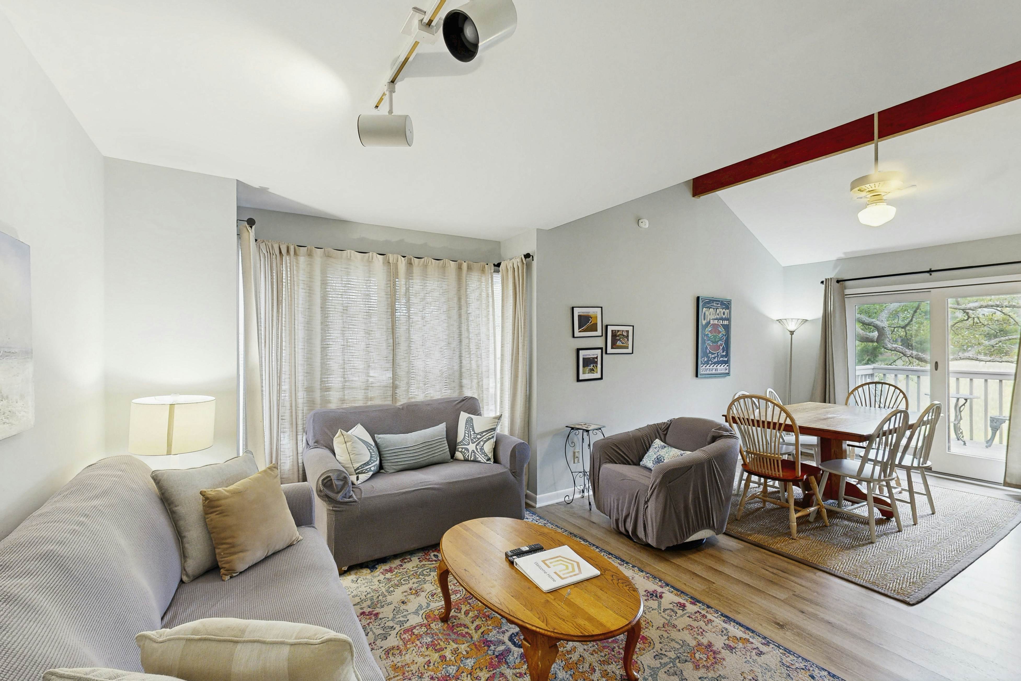 Dog-friendly, riverfront condo w/ shared pool plus access to tennis & gym