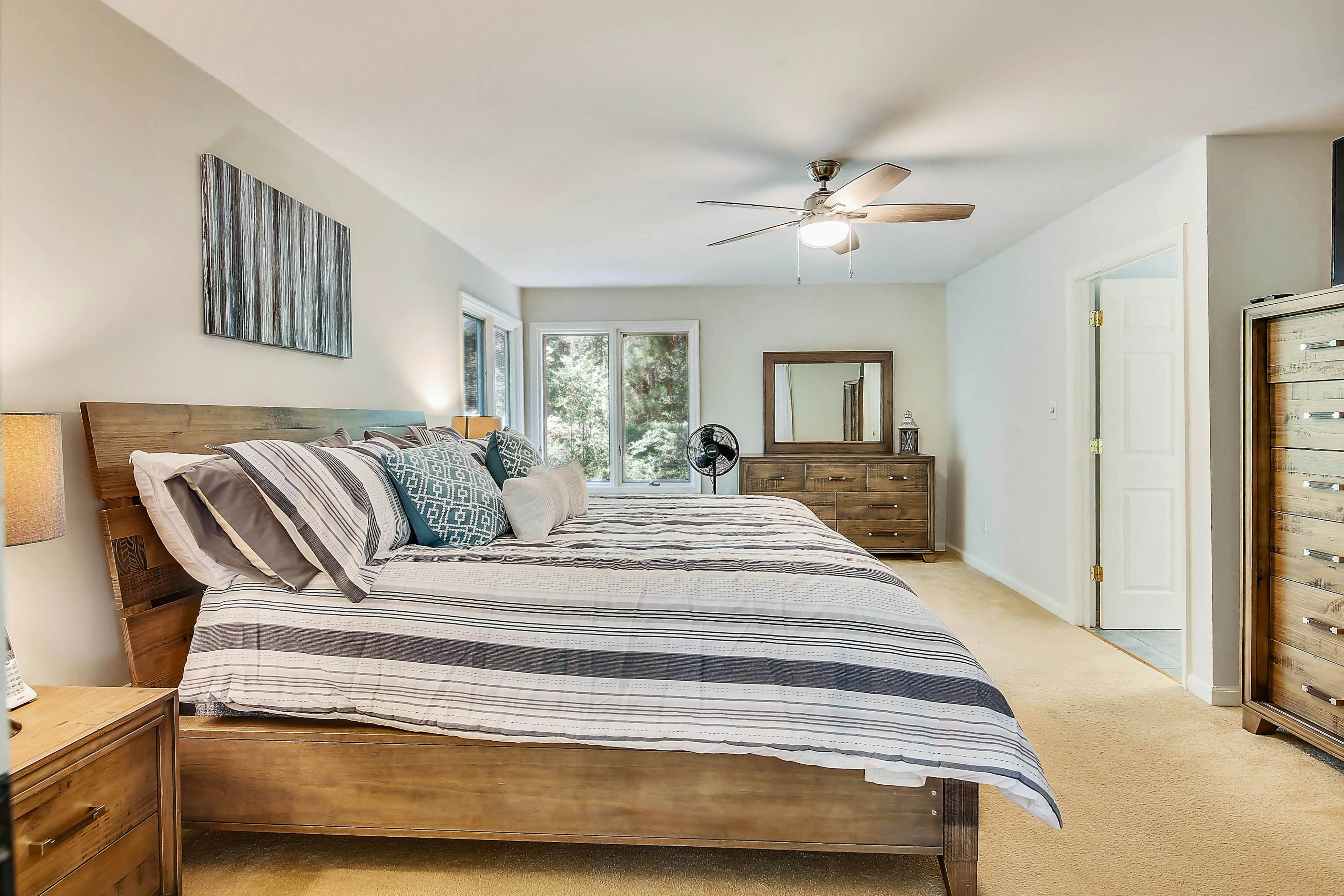 Dog-friendly home with large deck, on-site pools, tennis & Beach Club