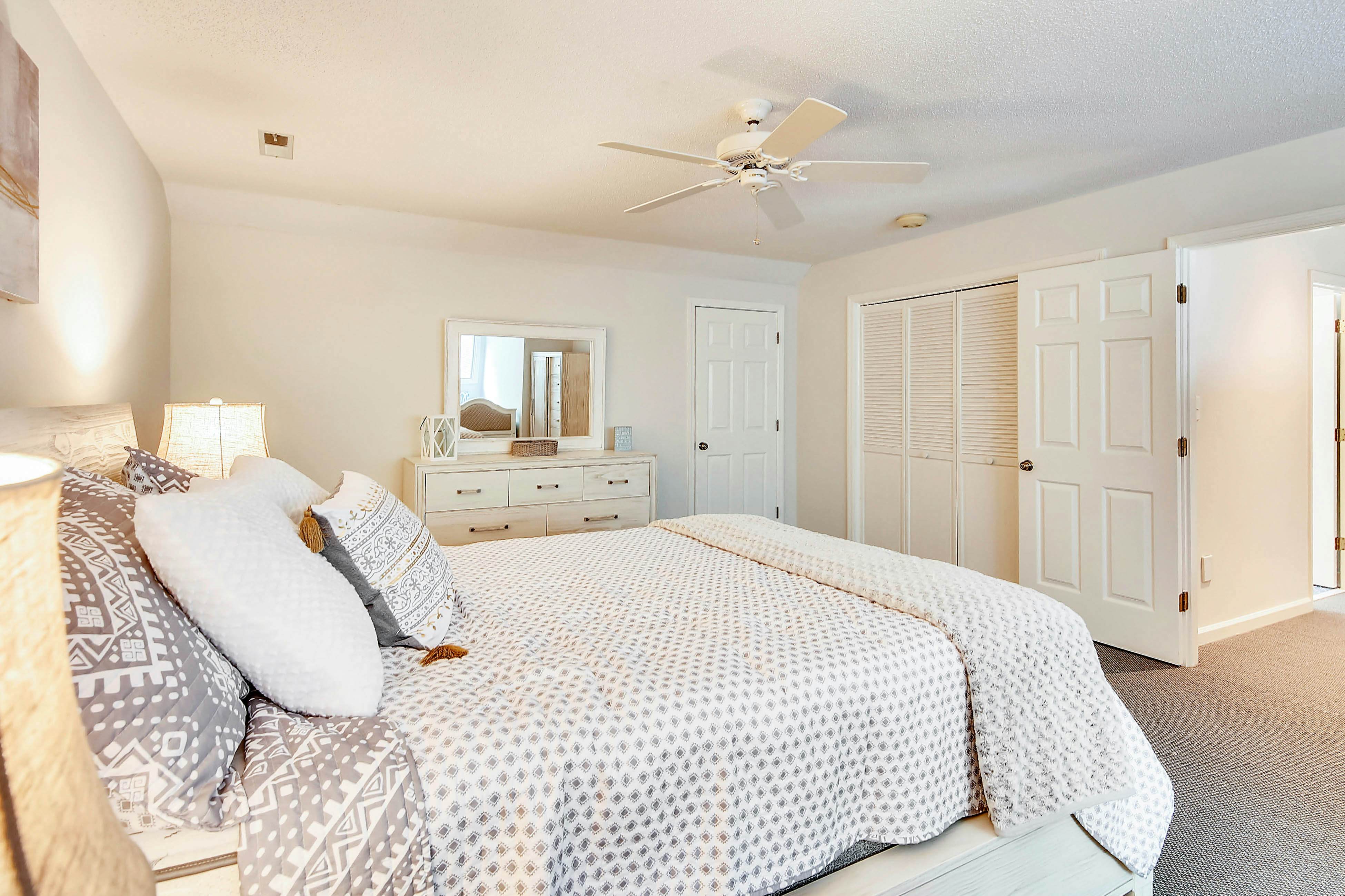 Dog-friendly home with large deck, on-site pools, tennis & Beach Club