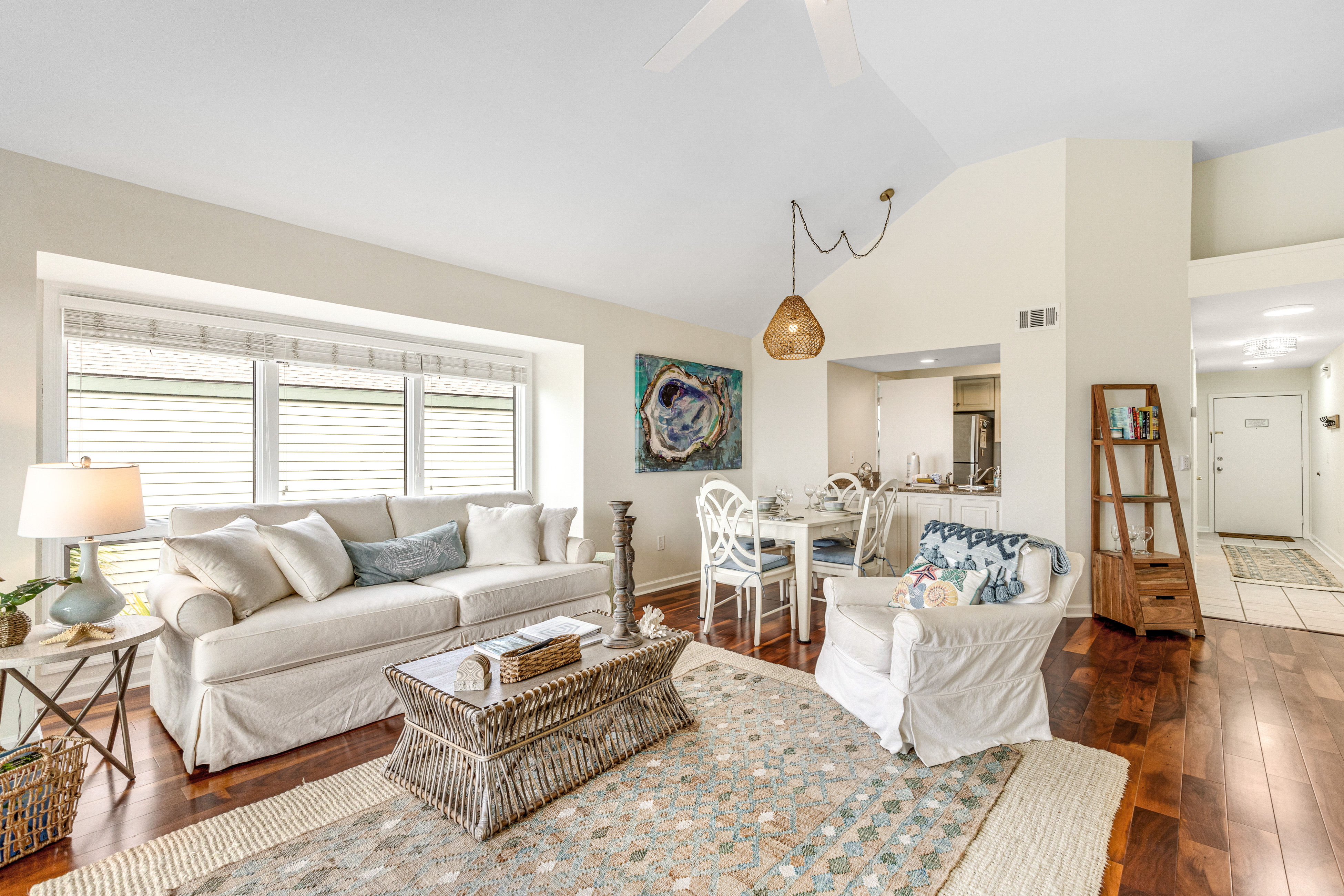 2nd floor villa with water views, lovely balcony & w/d - walk to Beach Club