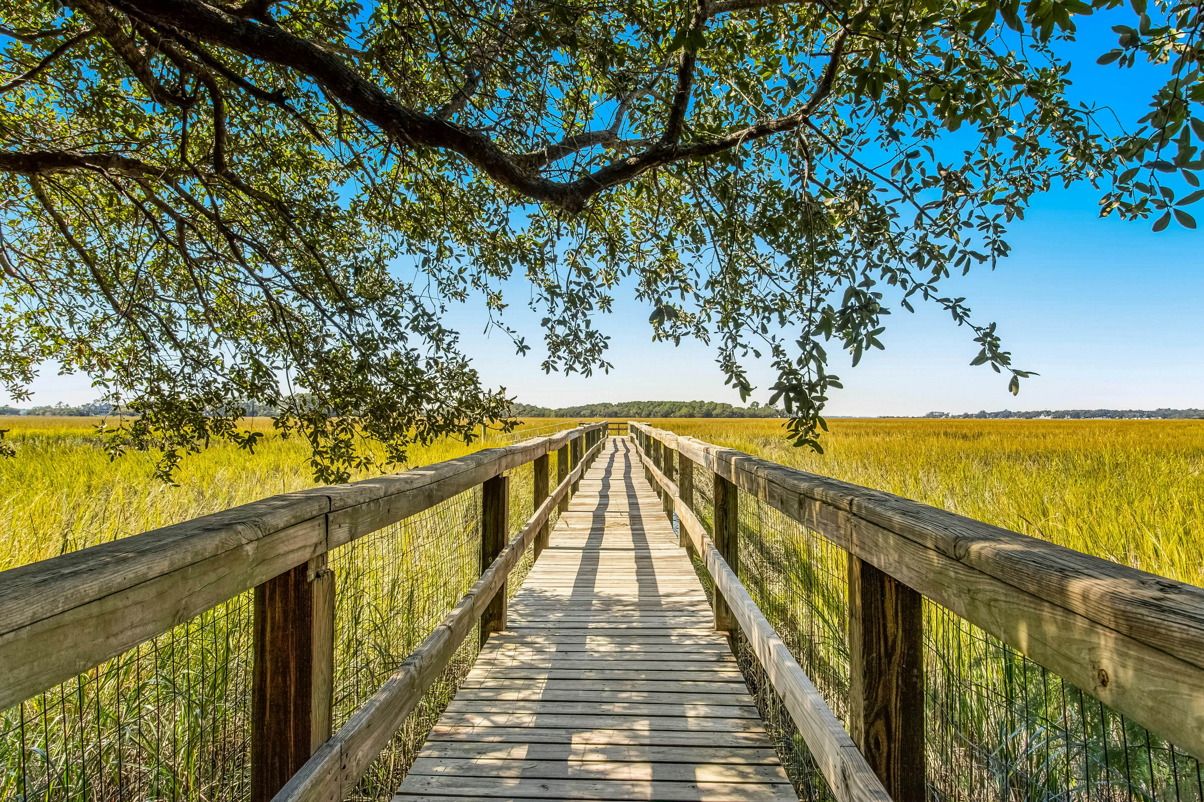 Three-level marsh-front villa with screened porch - walk to all amenities