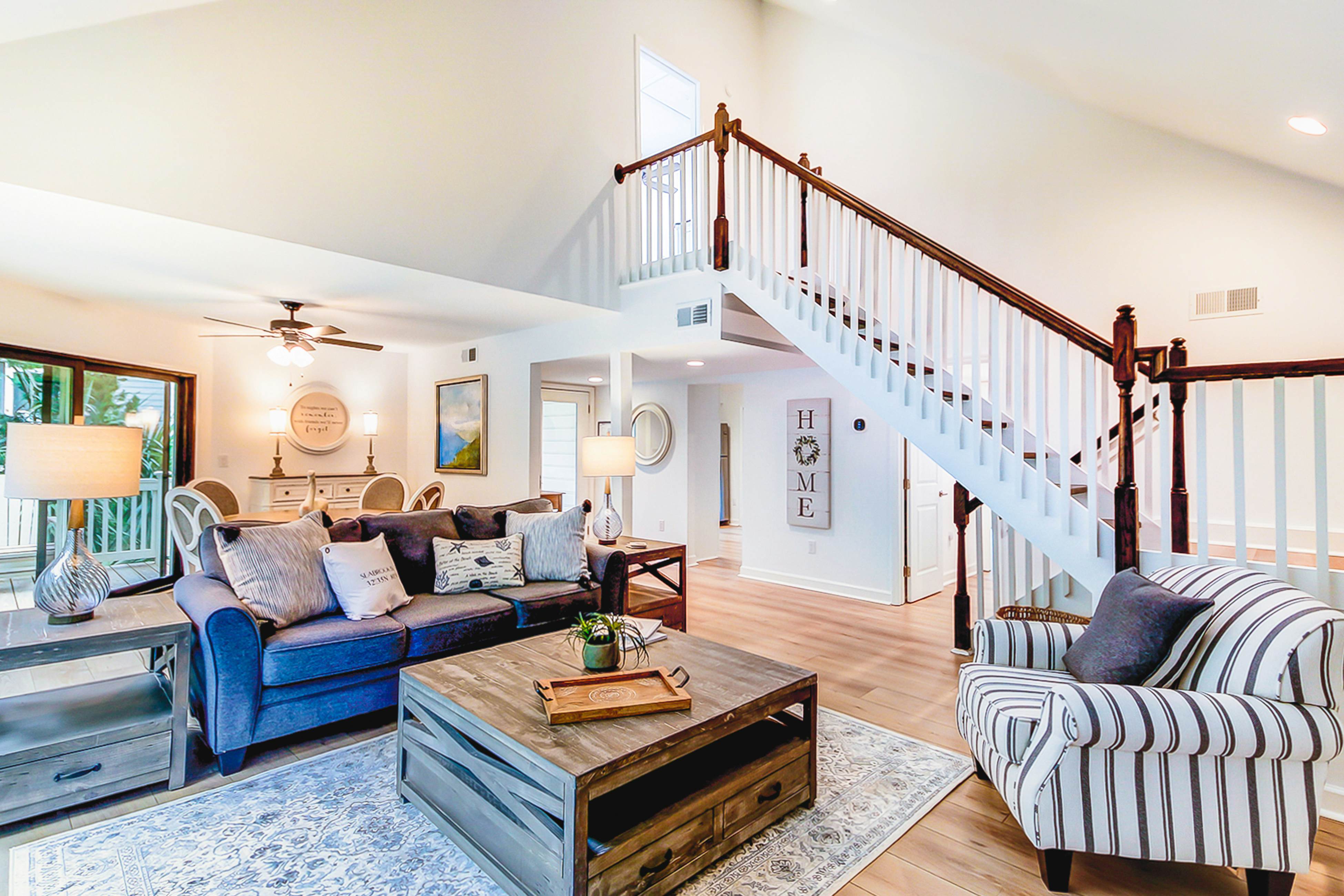 Golf-and-sea villa within walking distance of beach + resort amenities