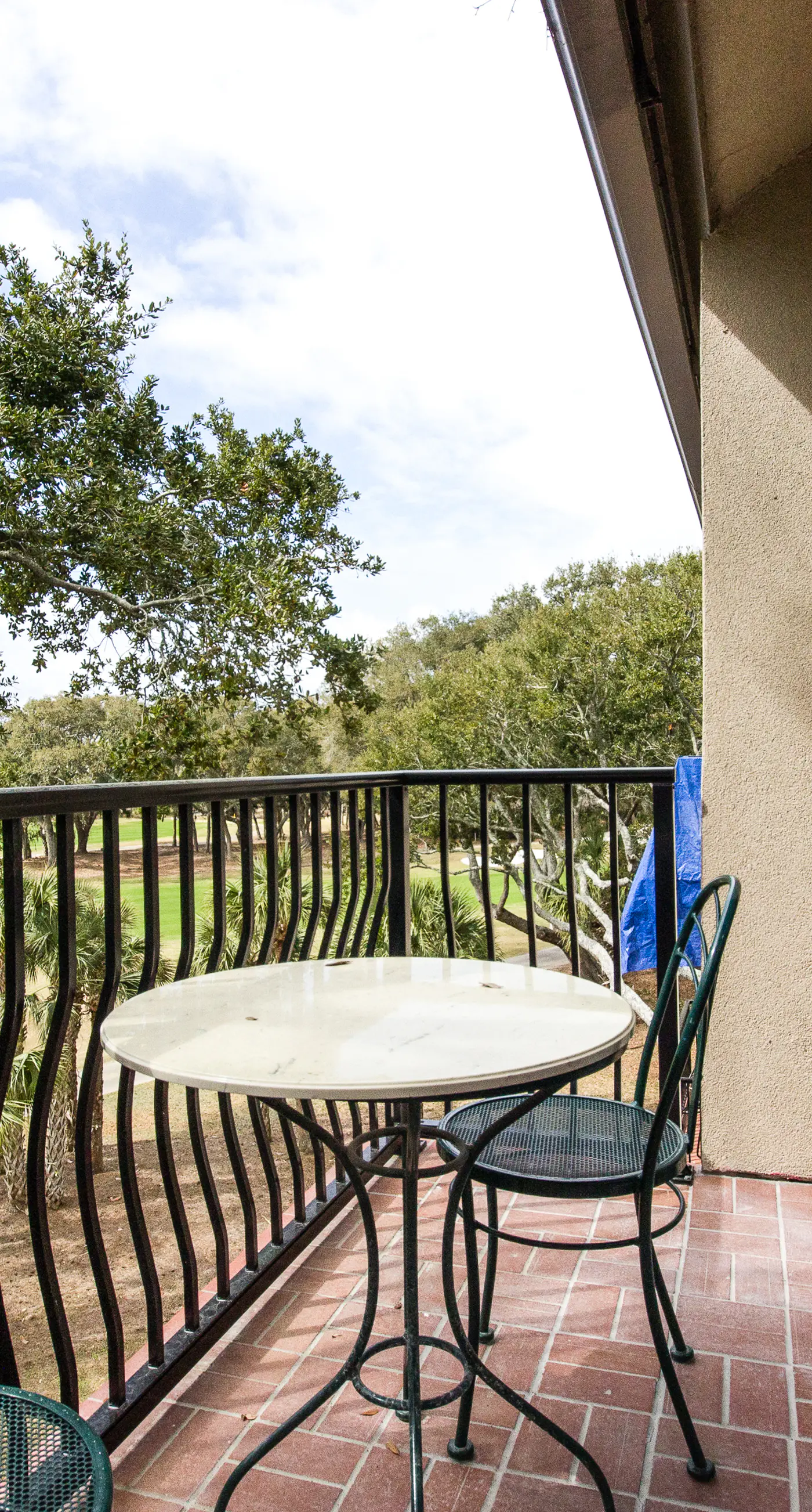 Handicap accessible villa featuring views of hole #1 at Crooked Oaks