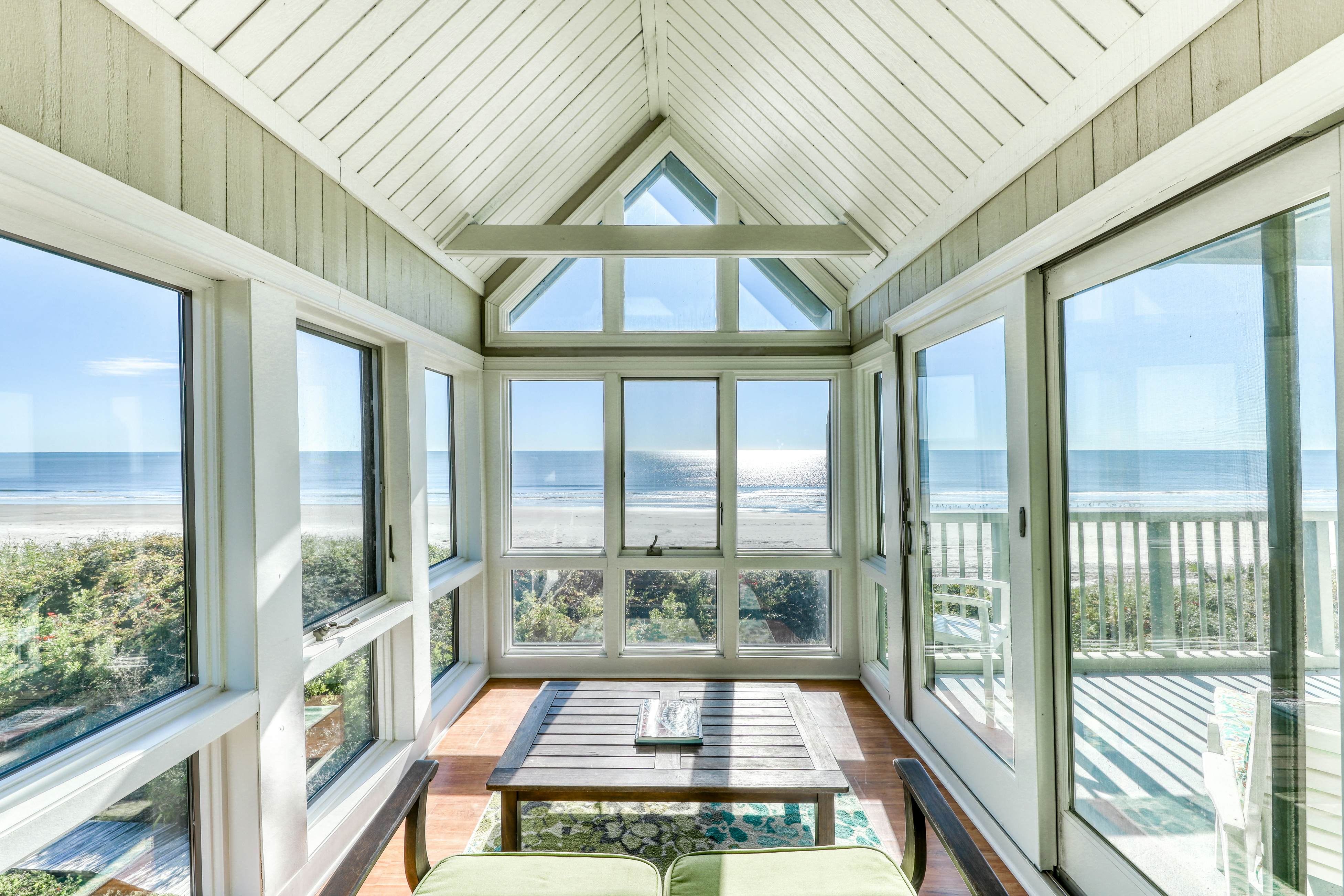 Dog-Friendly Waterfront Condo with Furnished Deck & Beach Views