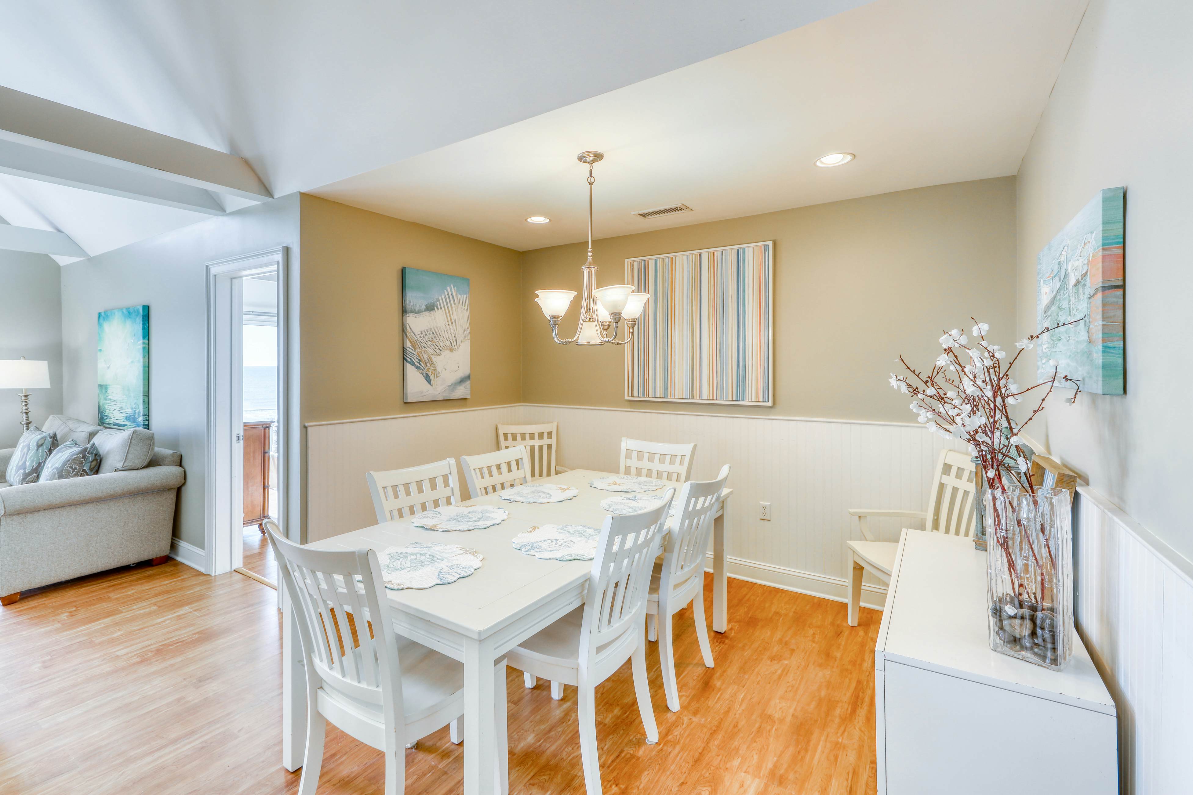 Dog-Friendly Waterfront Condo with Furnished Deck & Beach Views