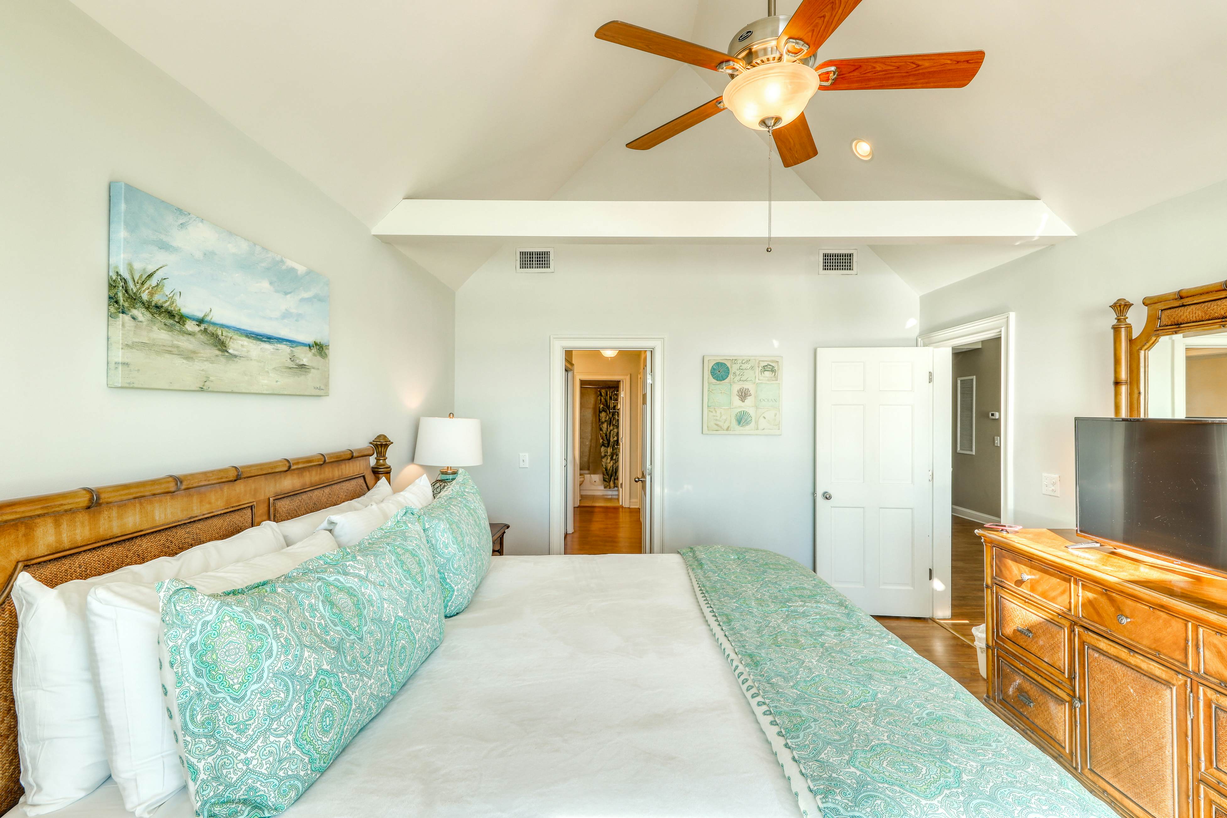 Dog-Friendly Waterfront Condo with Furnished Deck & Beach Views