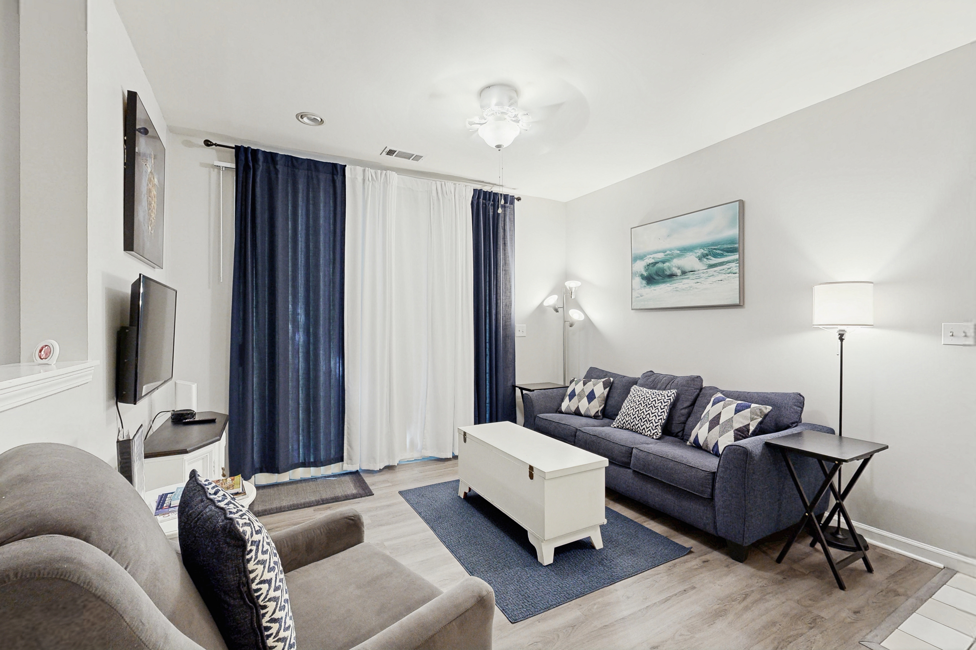 Fully-furnished first-floor condo with pool & private washer/dryer- dog-friendly