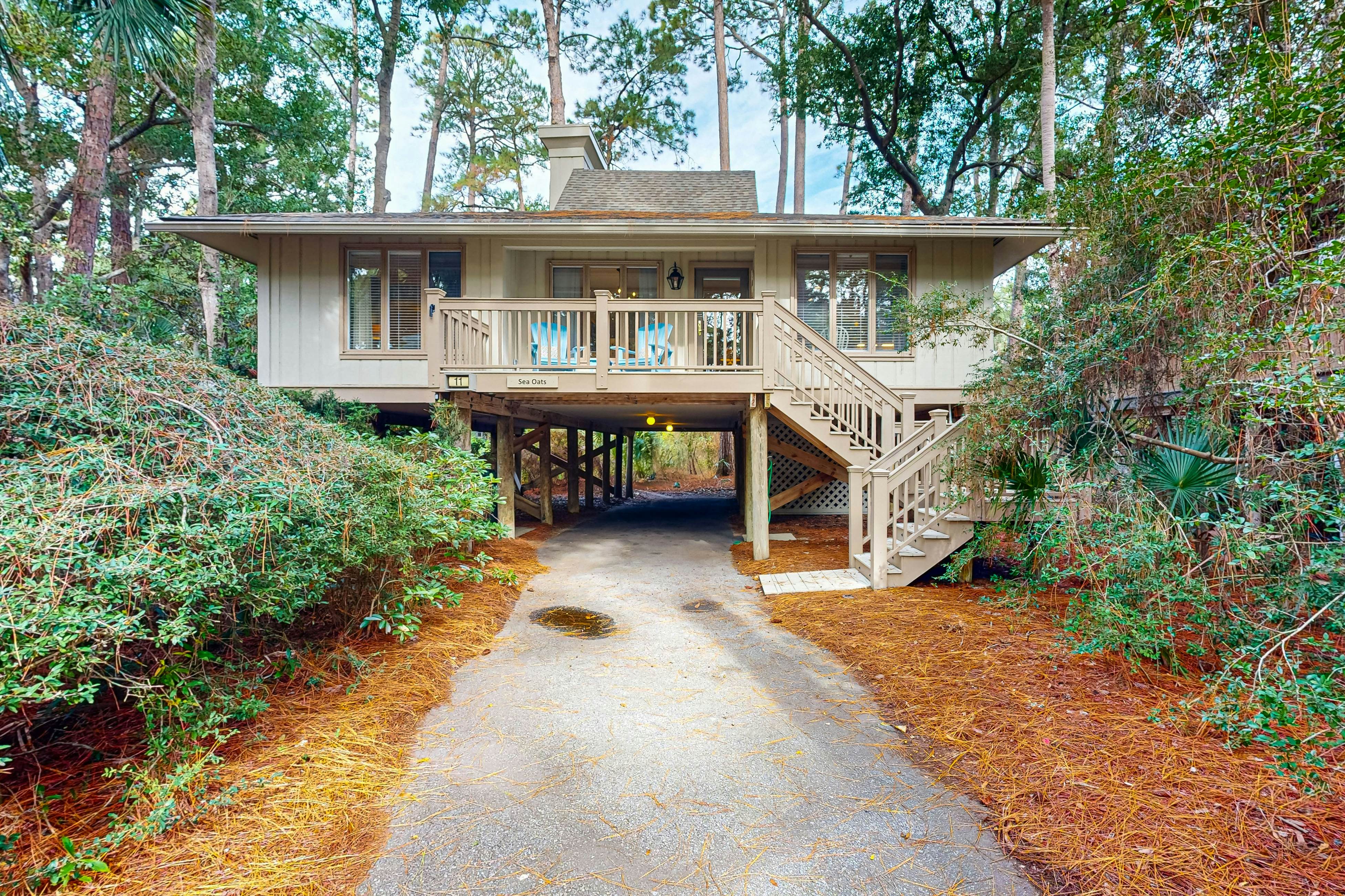 Dog-friendly home with deck, grill & pool - easy walk to beach, dining & shops