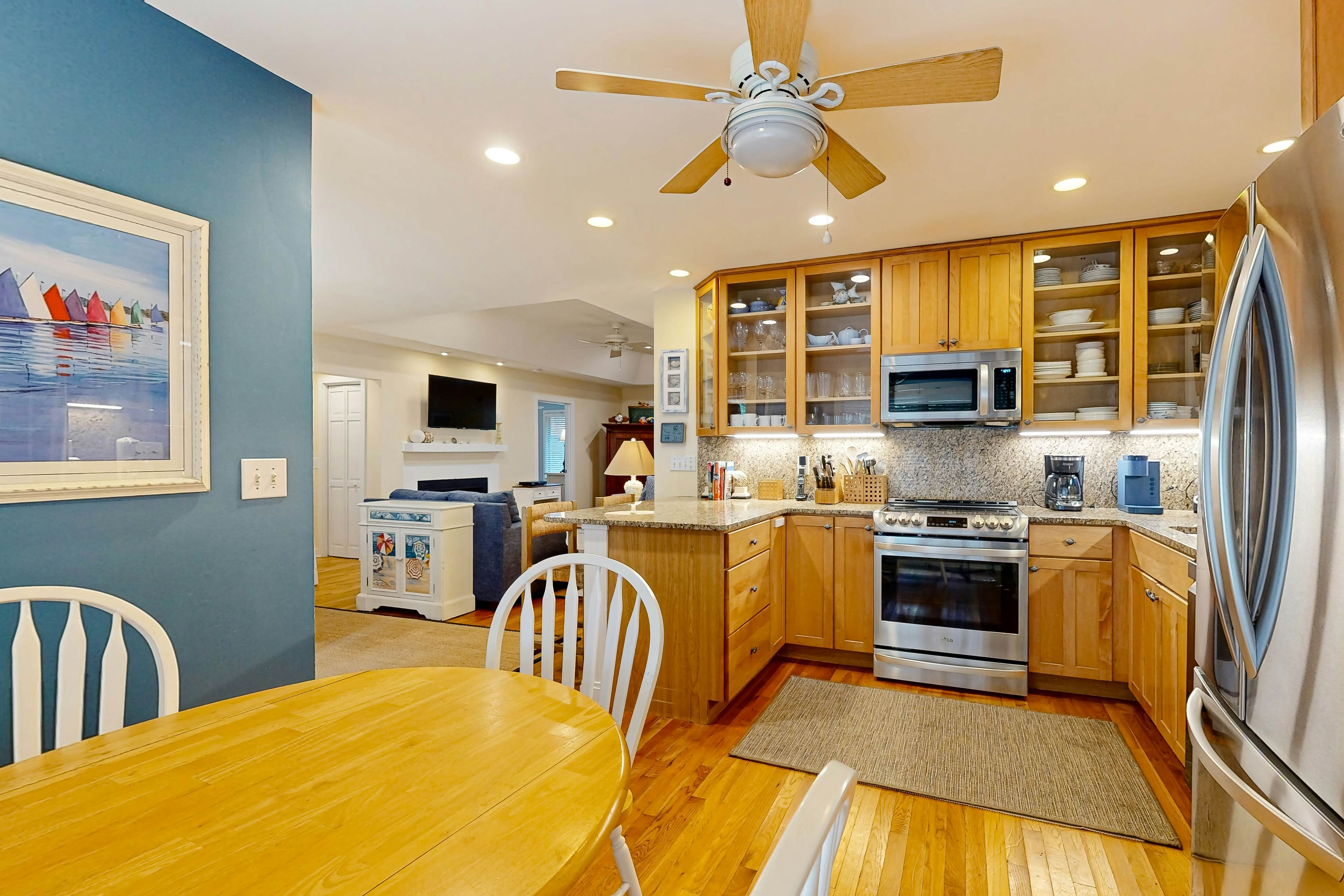 Dog-friendly home with deck, grill & pool - easy walk to beach, dining & shops