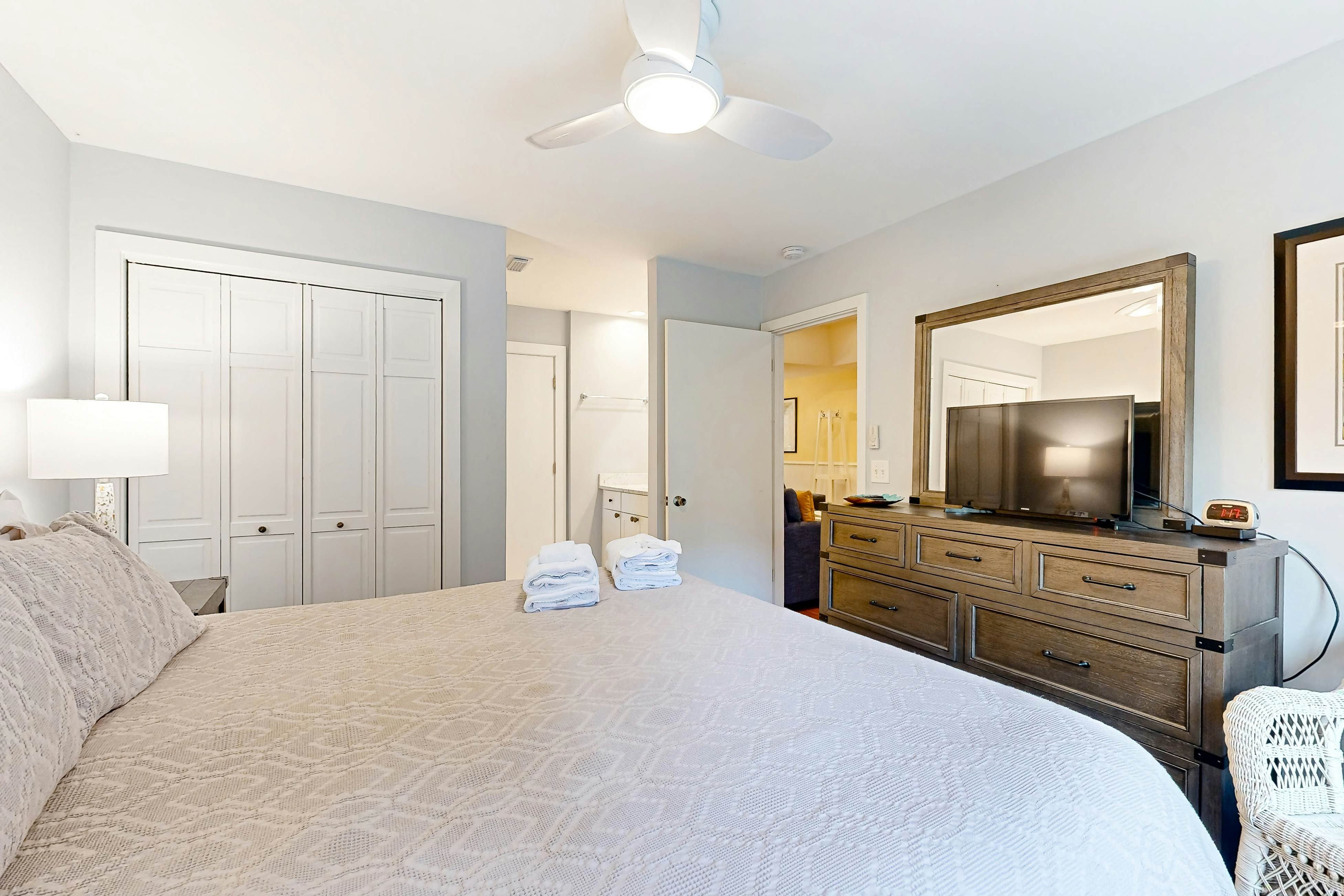 Dog-friendly home with deck, grill & pool - easy walk to beach, dining & shops