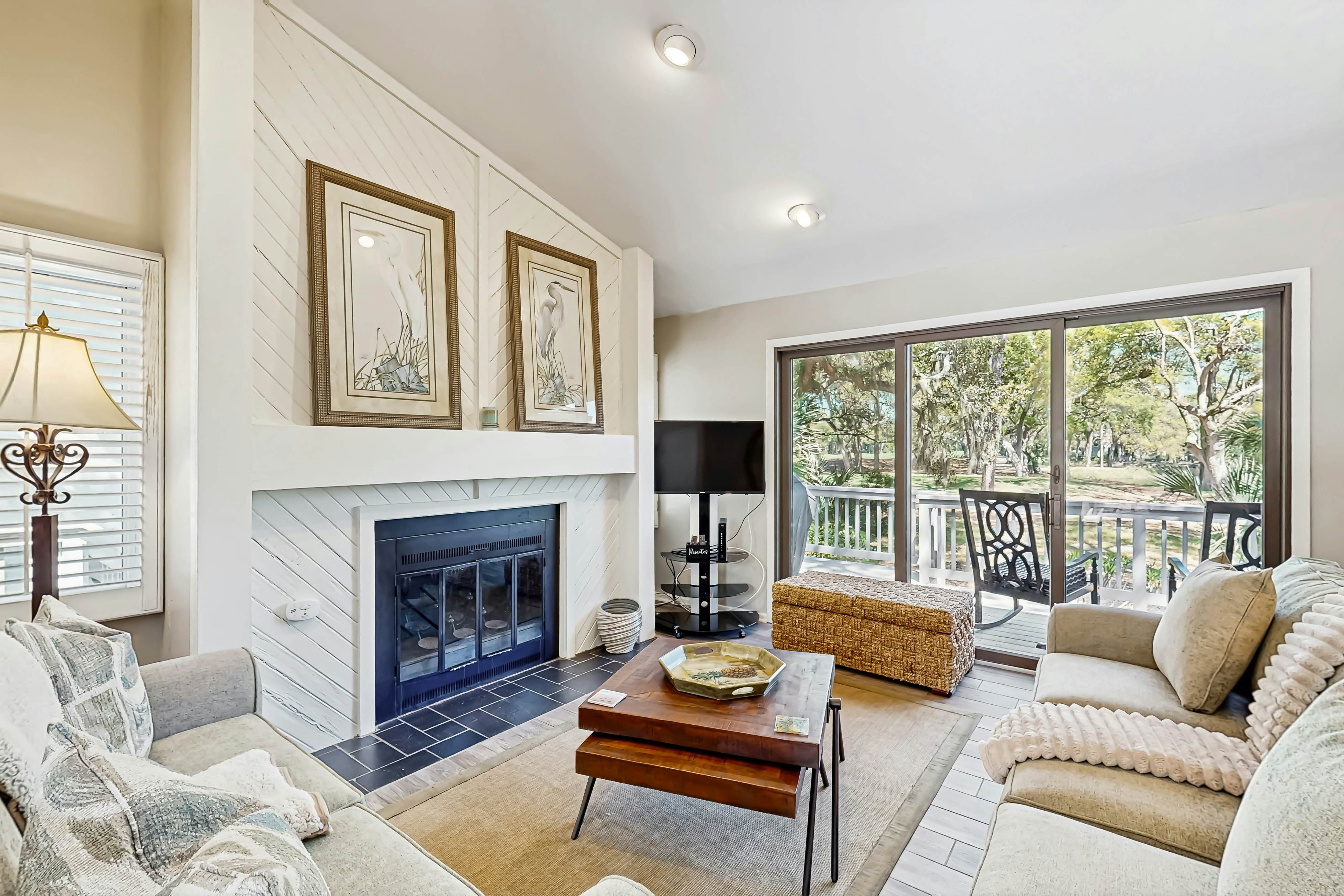 Golf course home with deck, porch & lagoon view - 1 block to beach, 1 dog OK