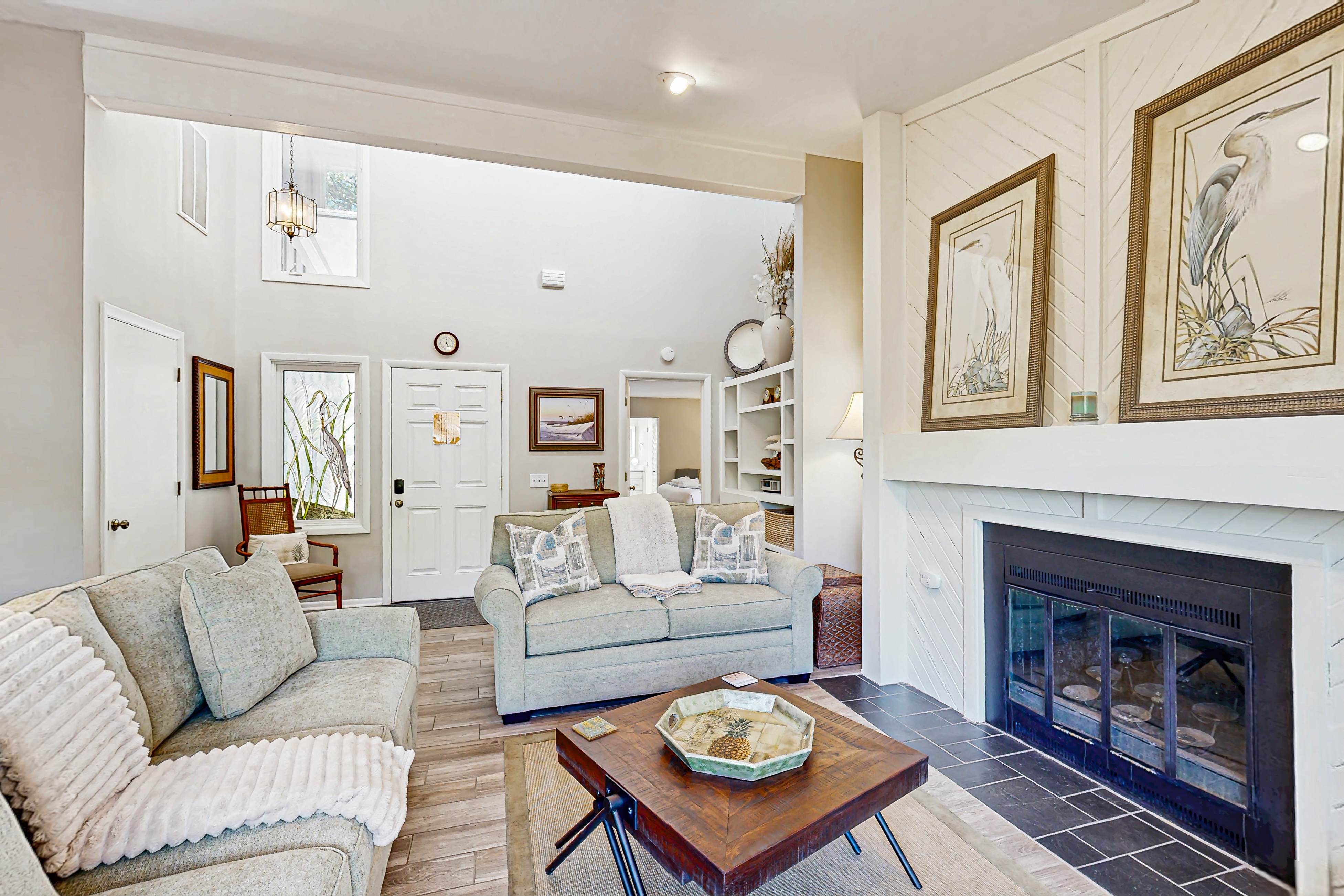 Golf course home with deck, porch & lagoon view - 1 block to beach, 1 dog OK