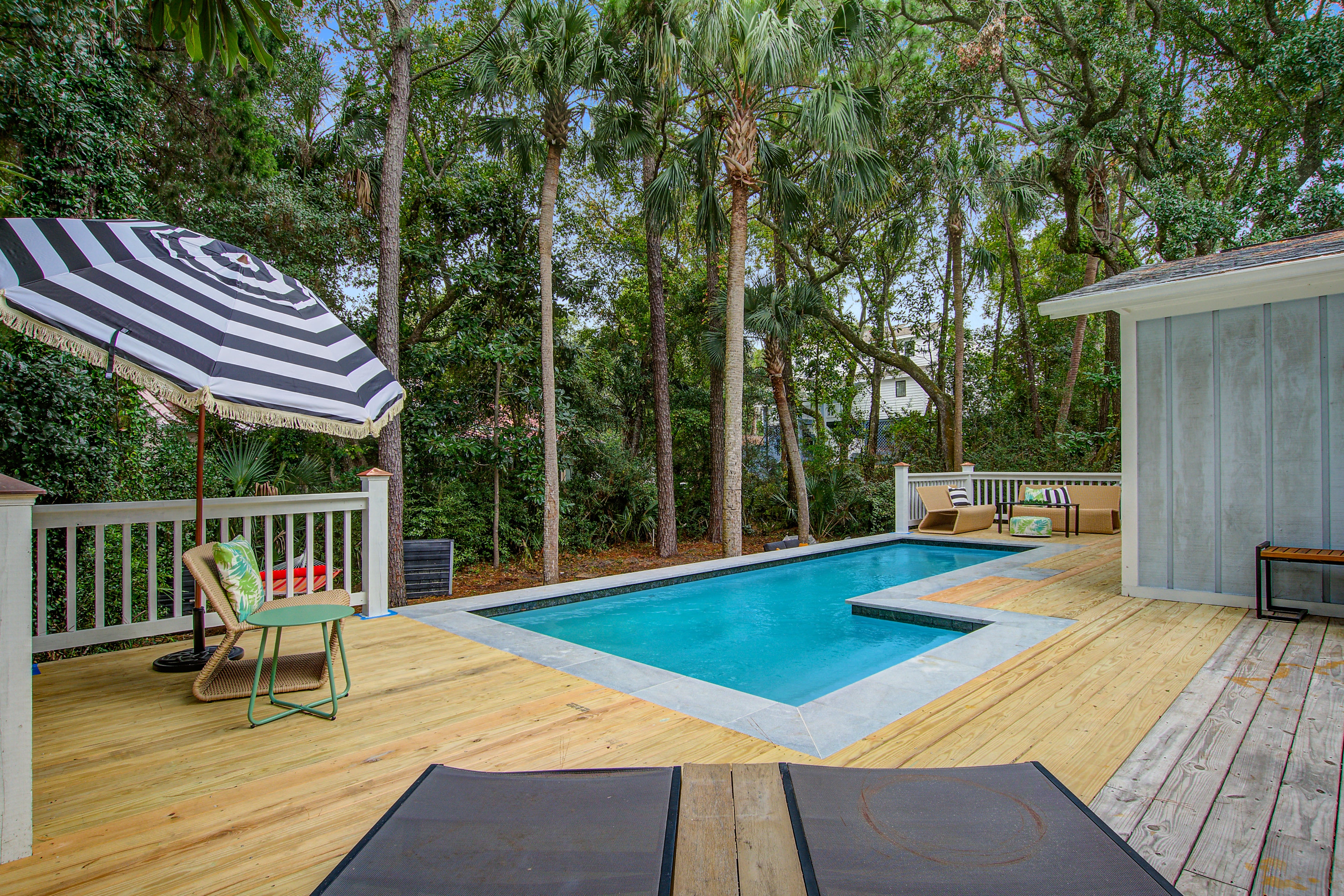Stunning home, close to beach with large deck, pool & outdoor shower