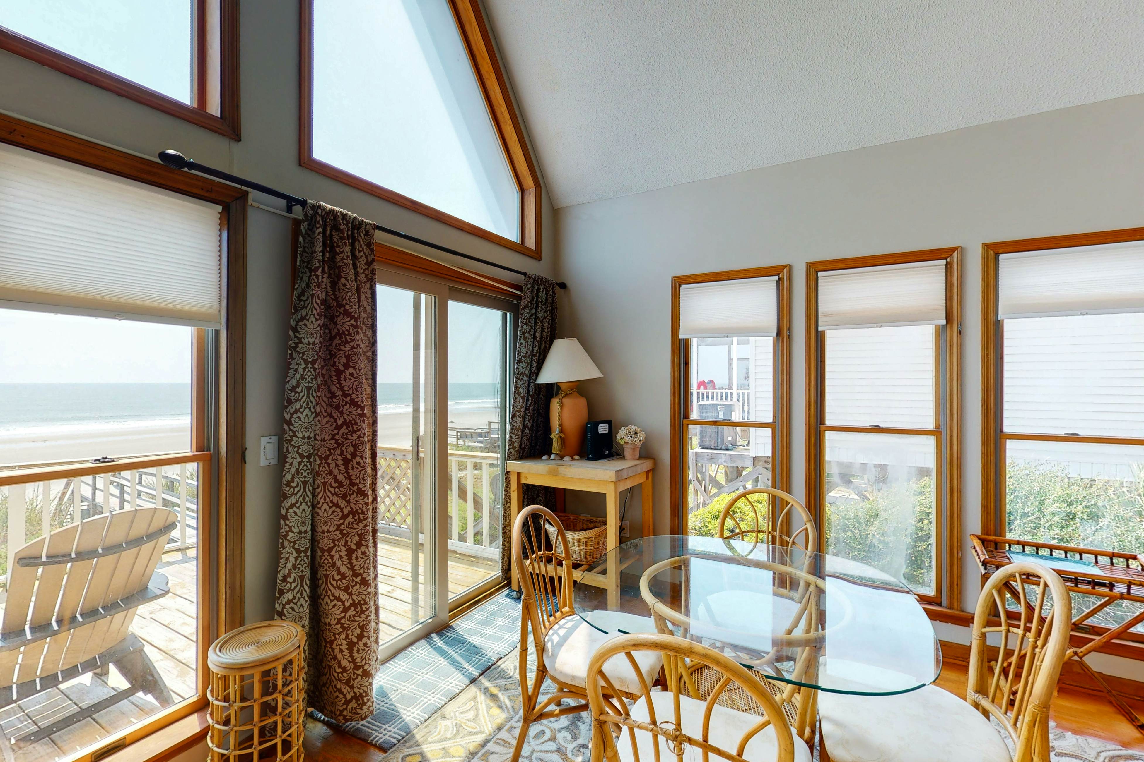 Oceanfront home with stunning ocean views, central AC, and private W/D