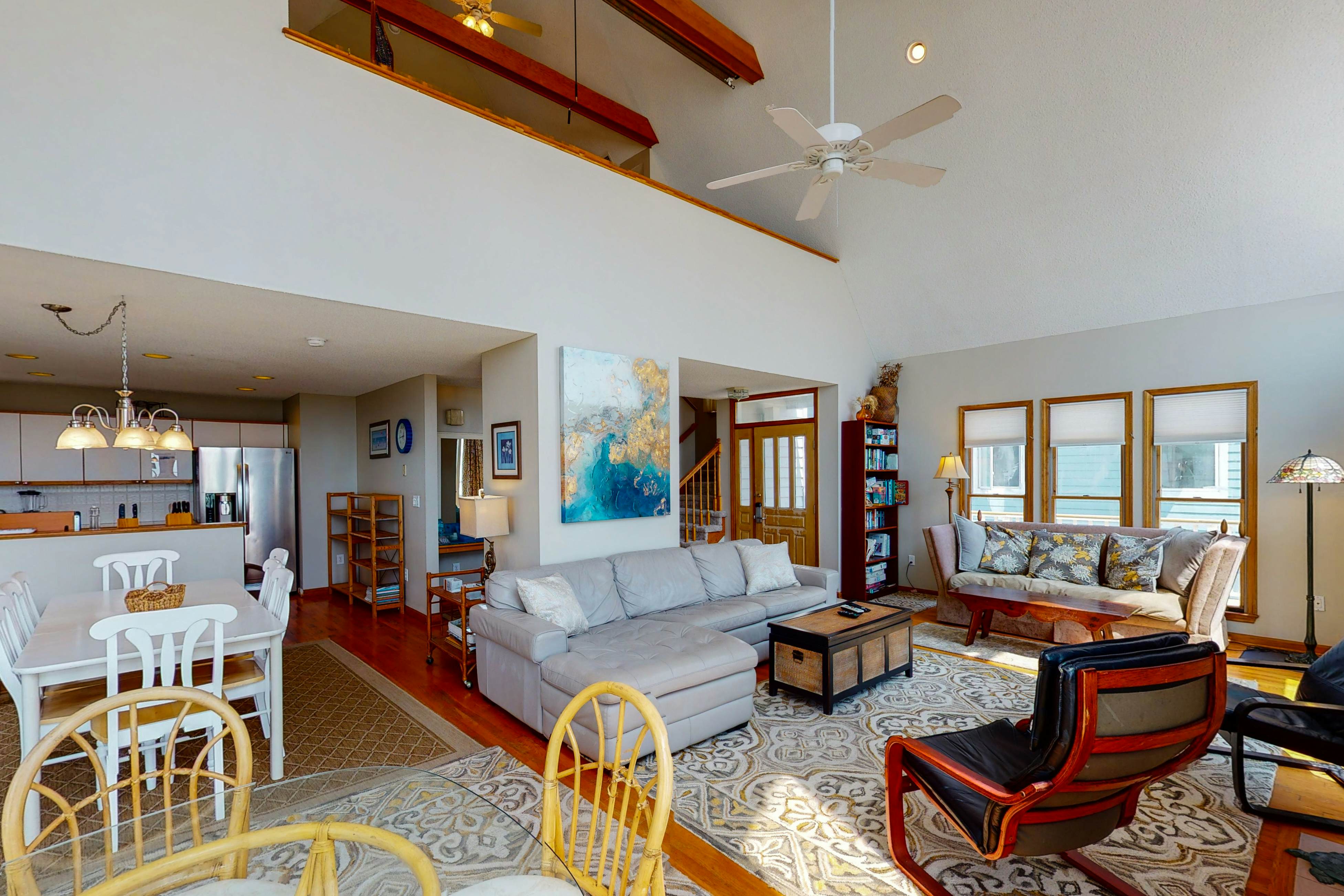 Oceanfront home with stunning ocean views, central AC, and private W/D