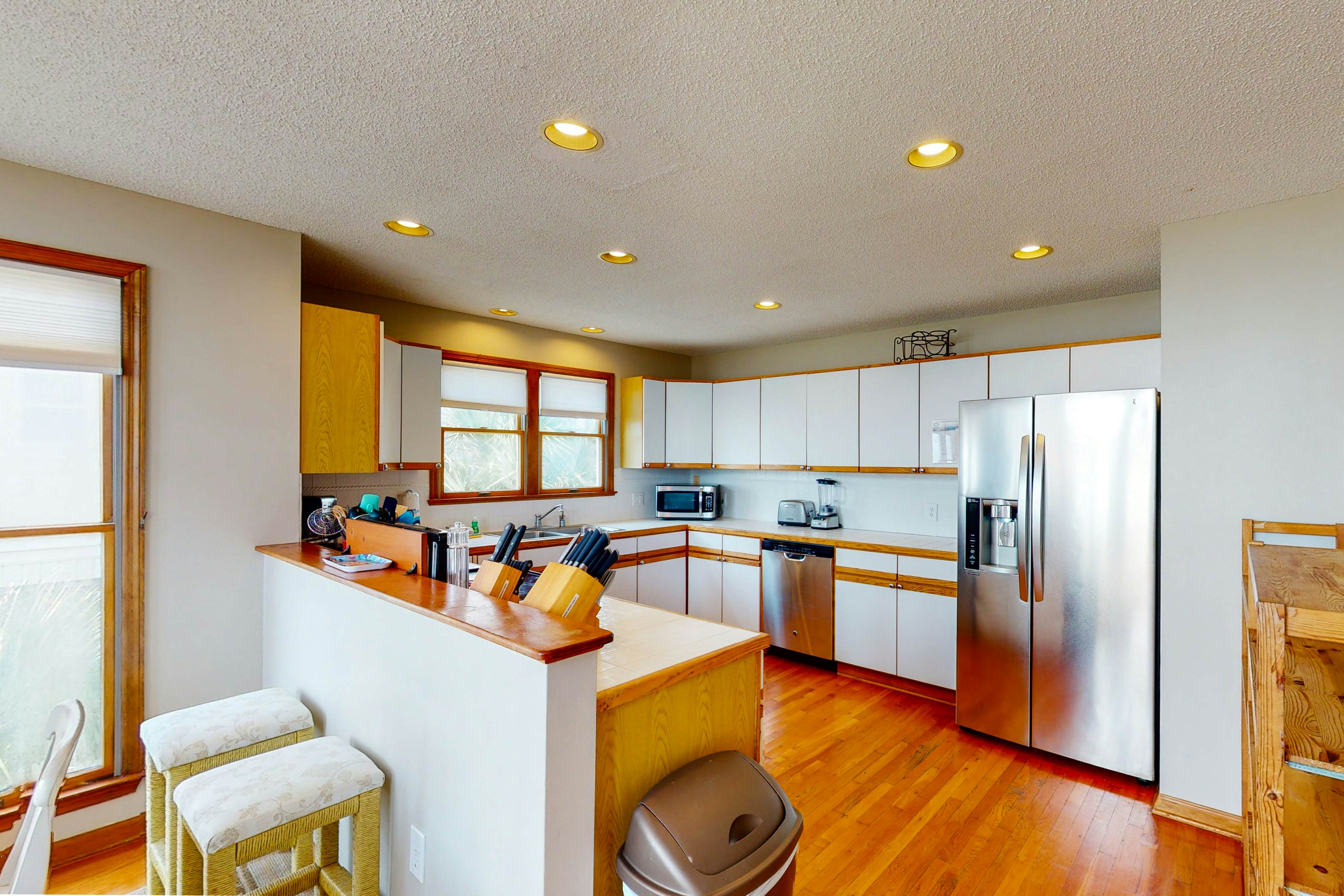 Oceanfront home with stunning ocean views, central AC, and private W/D