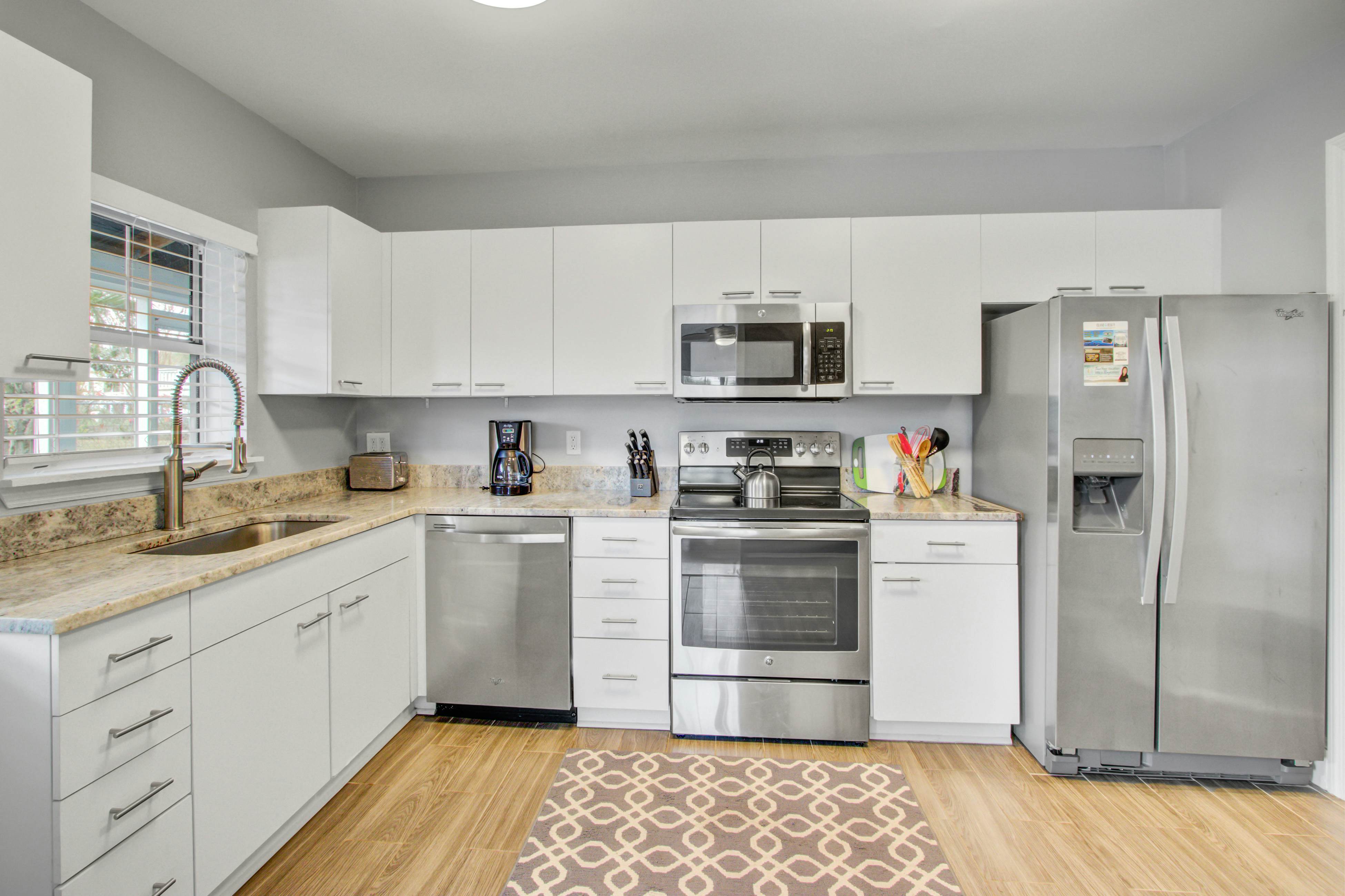 Dog-friendly, ocean-view getaway with grill, deck, beach access & basketball