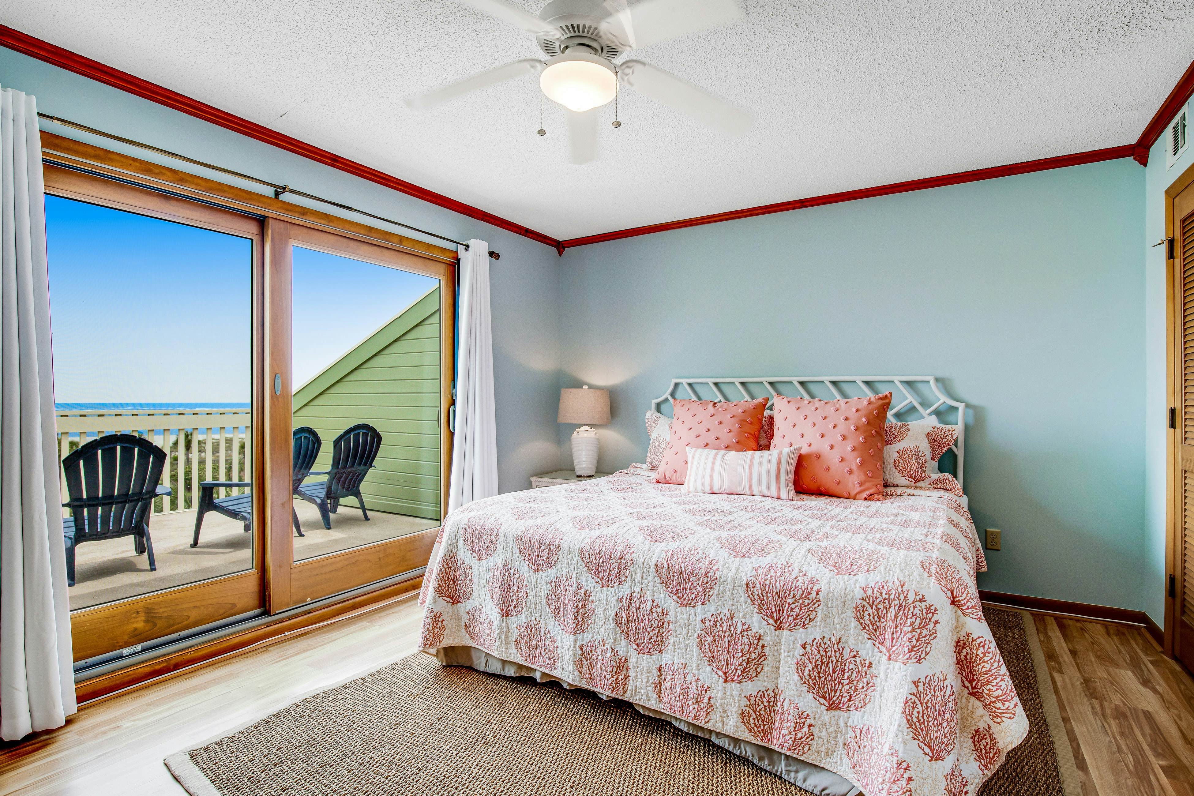 Three-story ocean-view villa with pool, balcony, charcoal grill, & central AC