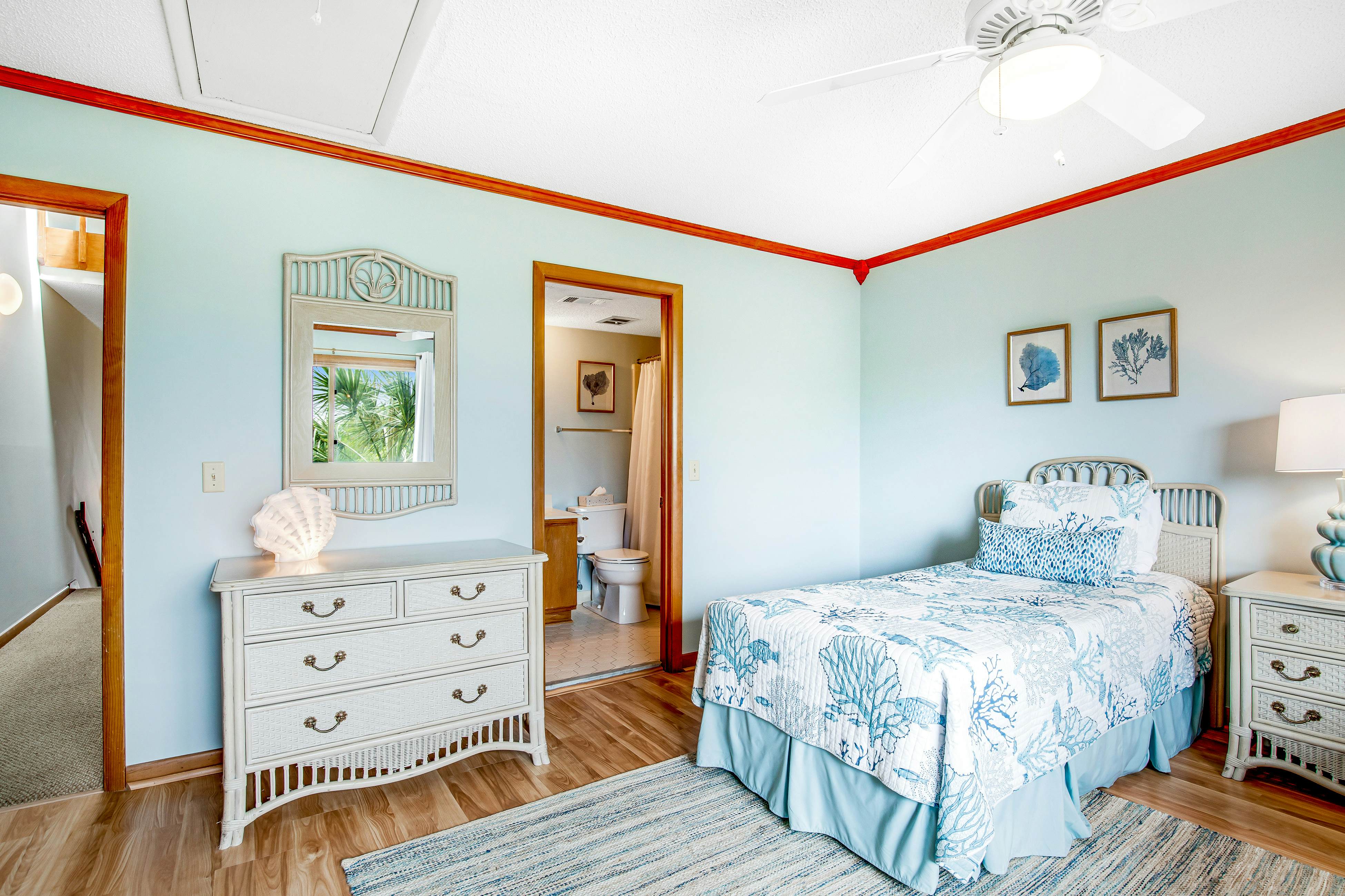 Three-story ocean-view villa with pool, balcony, charcoal grill, & central AC