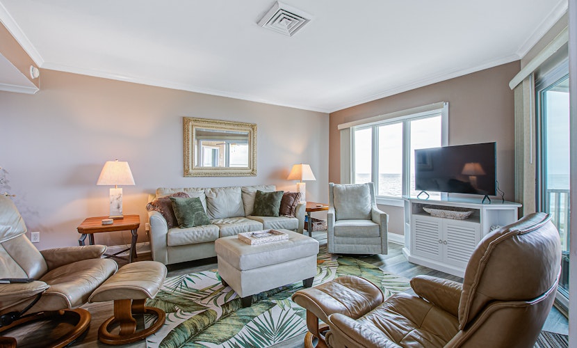 Top floor oceanfront condo w/ocean and beach views from every room & shared pool