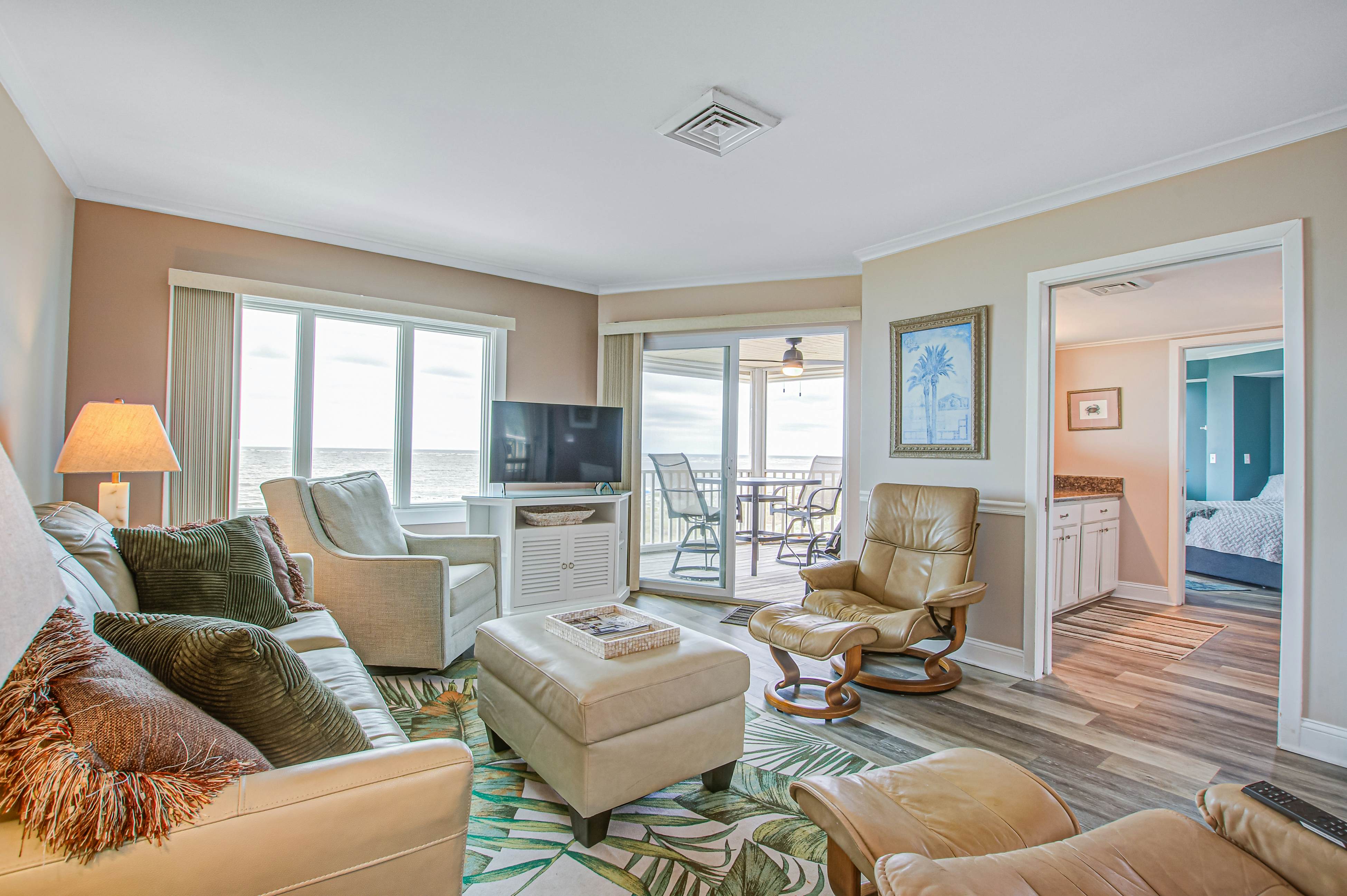 Top floor oceanfront condo w/ocean and beach views from every room & shared pool