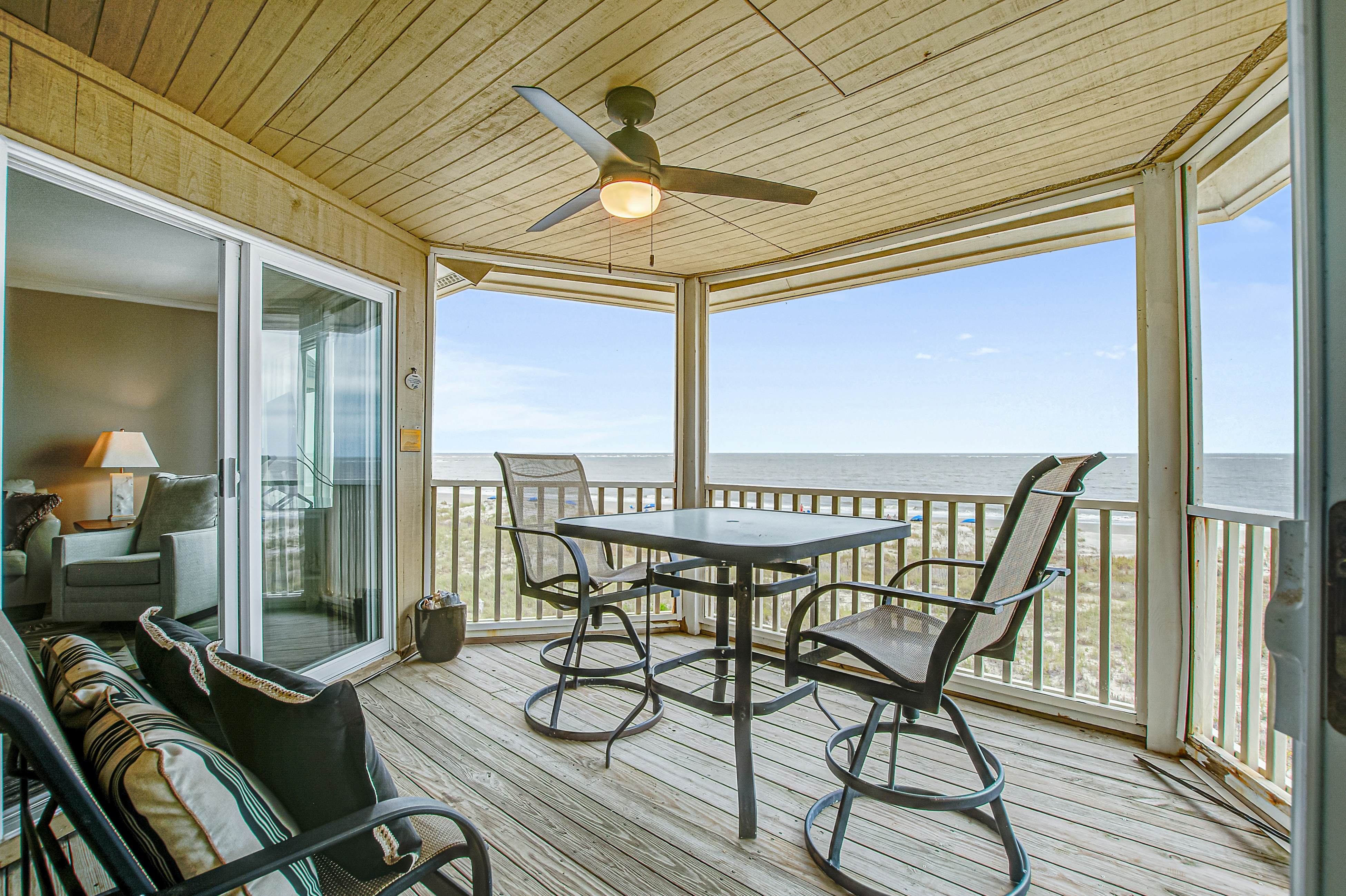 Top floor oceanfront condo w/ocean and beach views from every room & shared pool