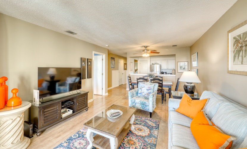 Ocean-view villa at beachfront complex with pool - walk to golf, dining, & more