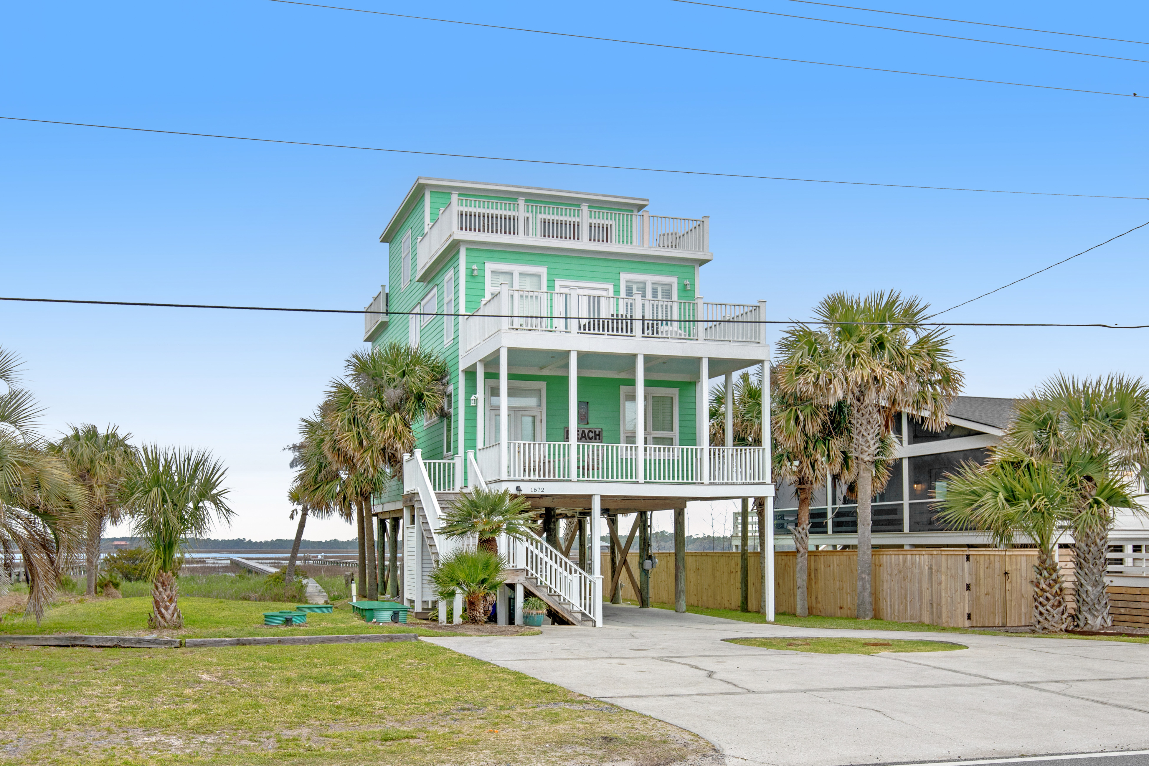 Stunning home with panoramic views and private dock - walk to the beach