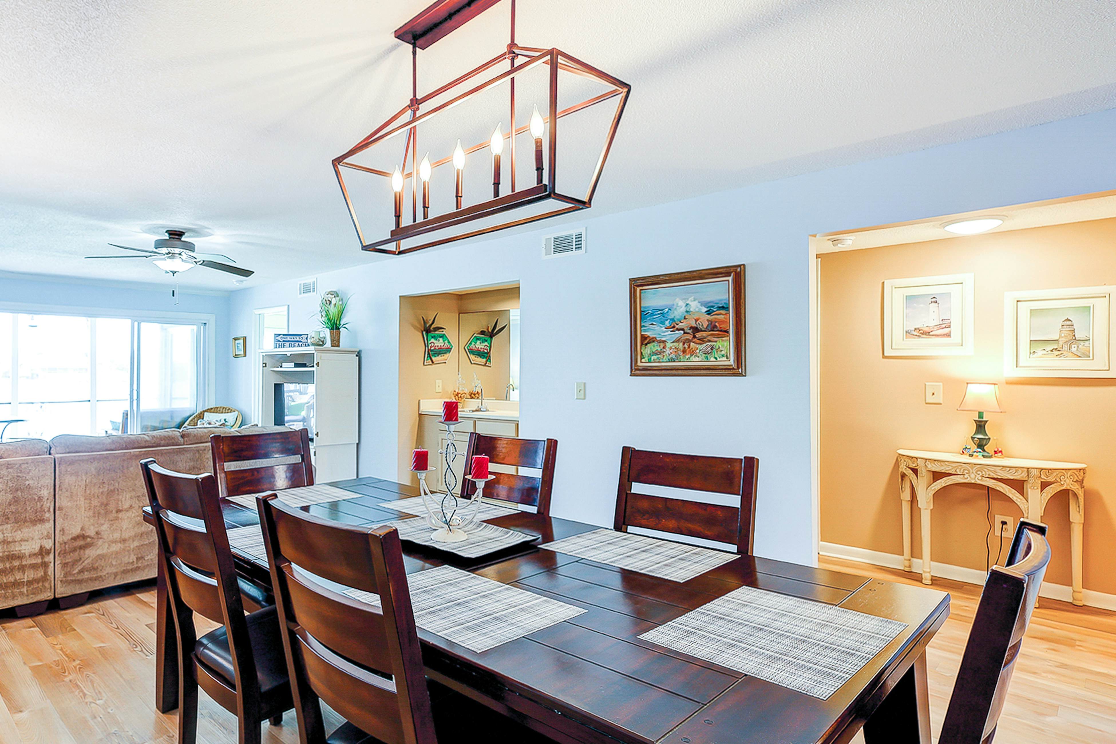 Riverfront condo with pool, 2 tennis courts, & screened porch - near beach