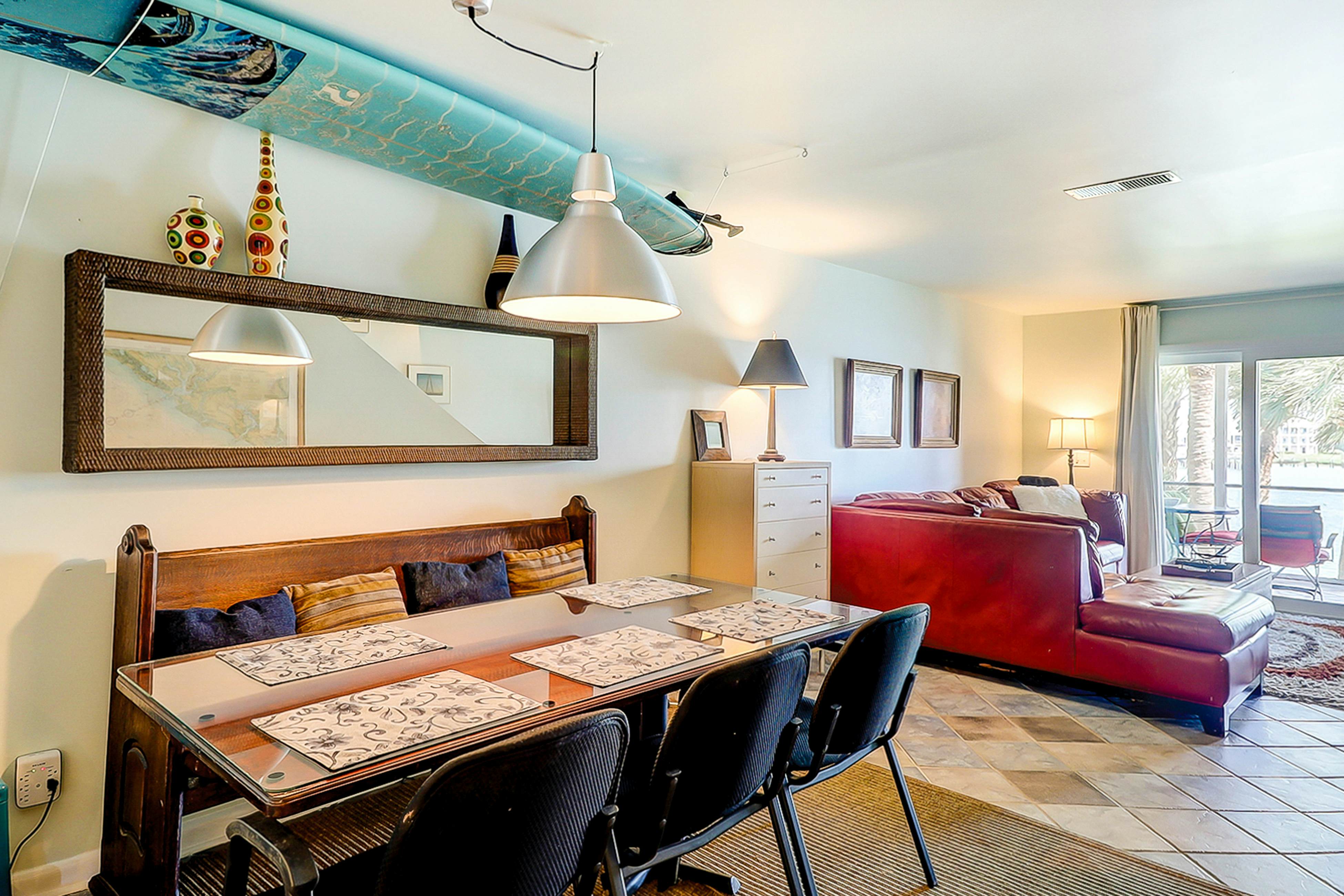 Lovely waterfront condo with balcony, central AC, & washer/dryer