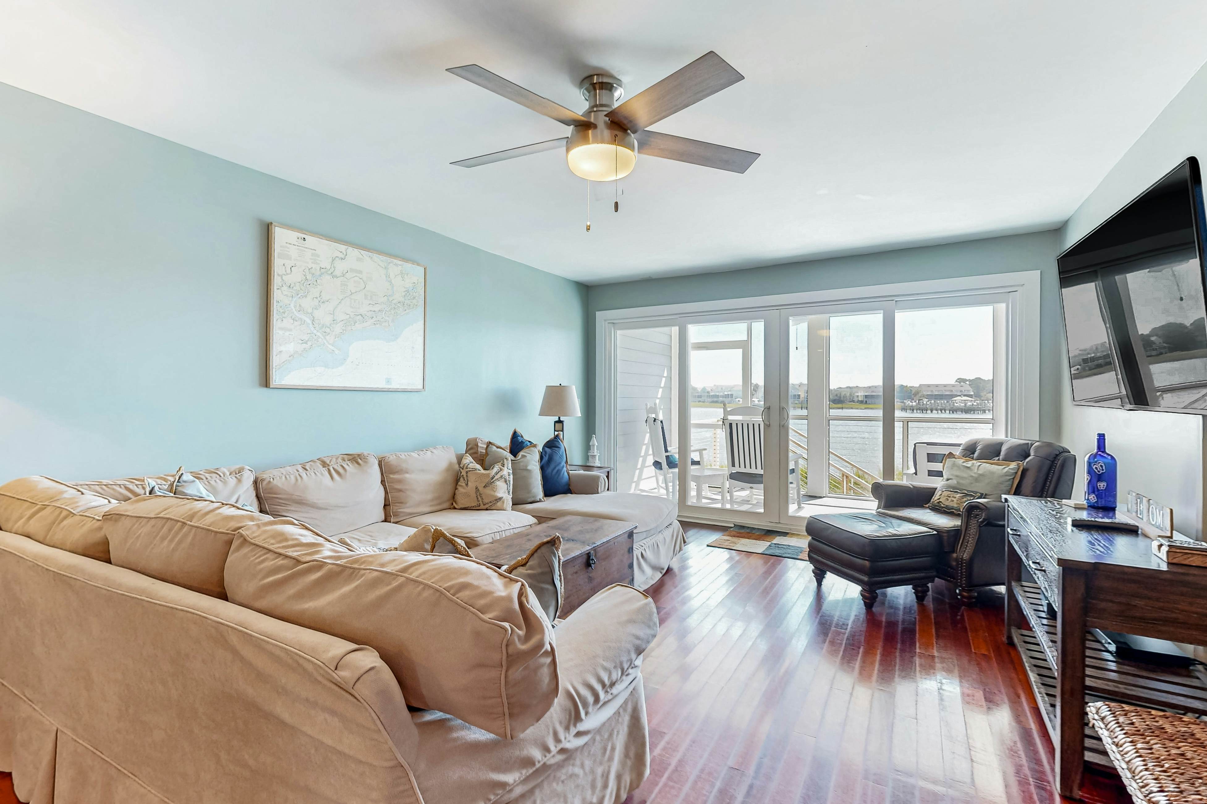 Riverfront condo near Folly Beach with balcony, views, outdoor pool & tennis