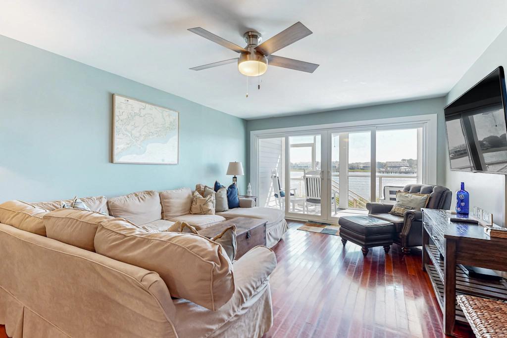 Riverfront condo near Folly Beach with balcony, views, outdoor pool & tennis