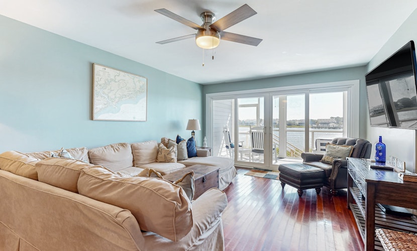 Riverfront condo near Folly Beach with balcony, views, outdoor pool & tennis