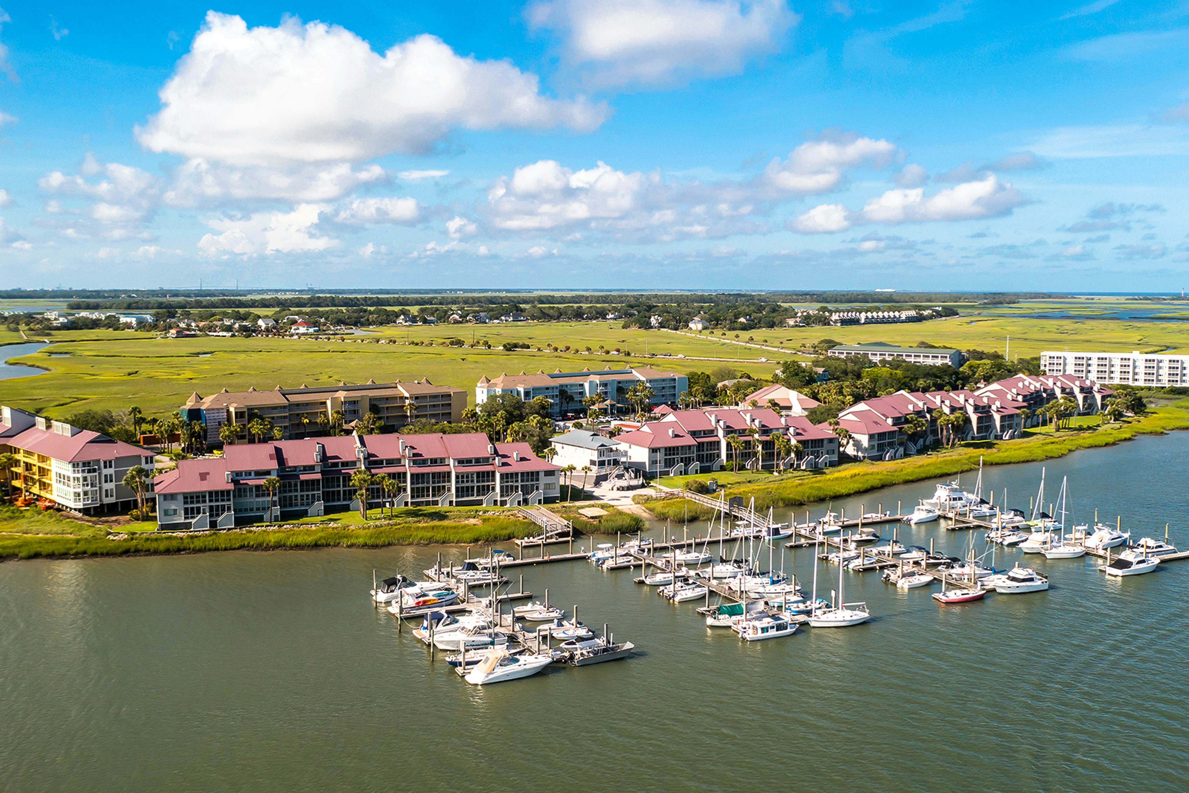 Riverfront condo near Folly Beach with balcony, views, outdoor pool & tennis