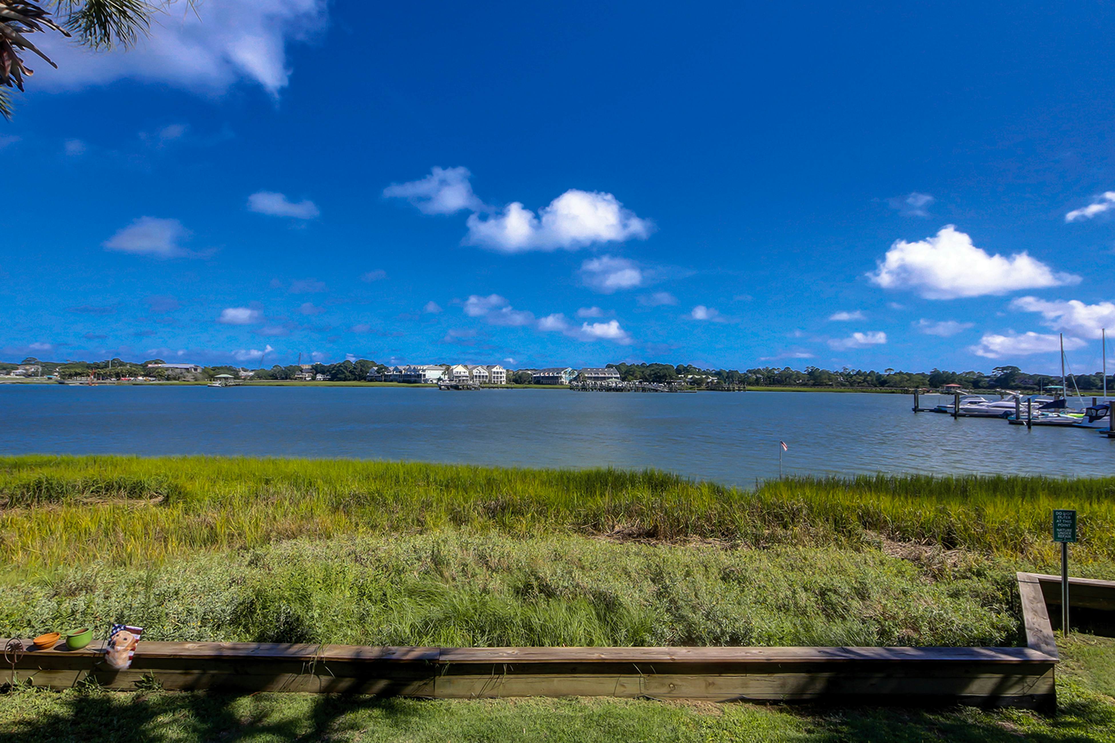 Riverfront condo near Folly Beach with balcony, views, outdoor pool & tennis