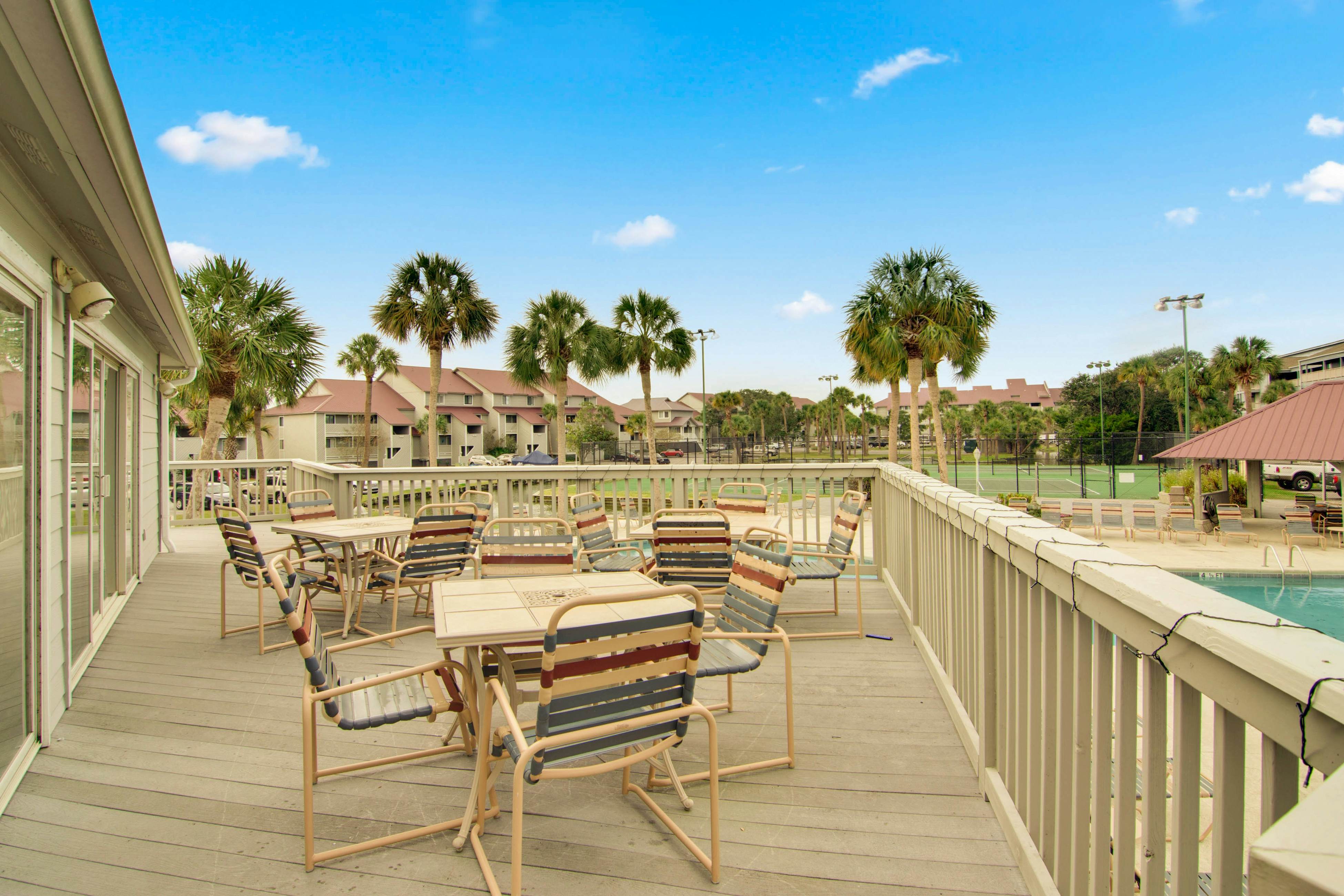 Marsh-view condo with on-site pool, tennis, & private balcony