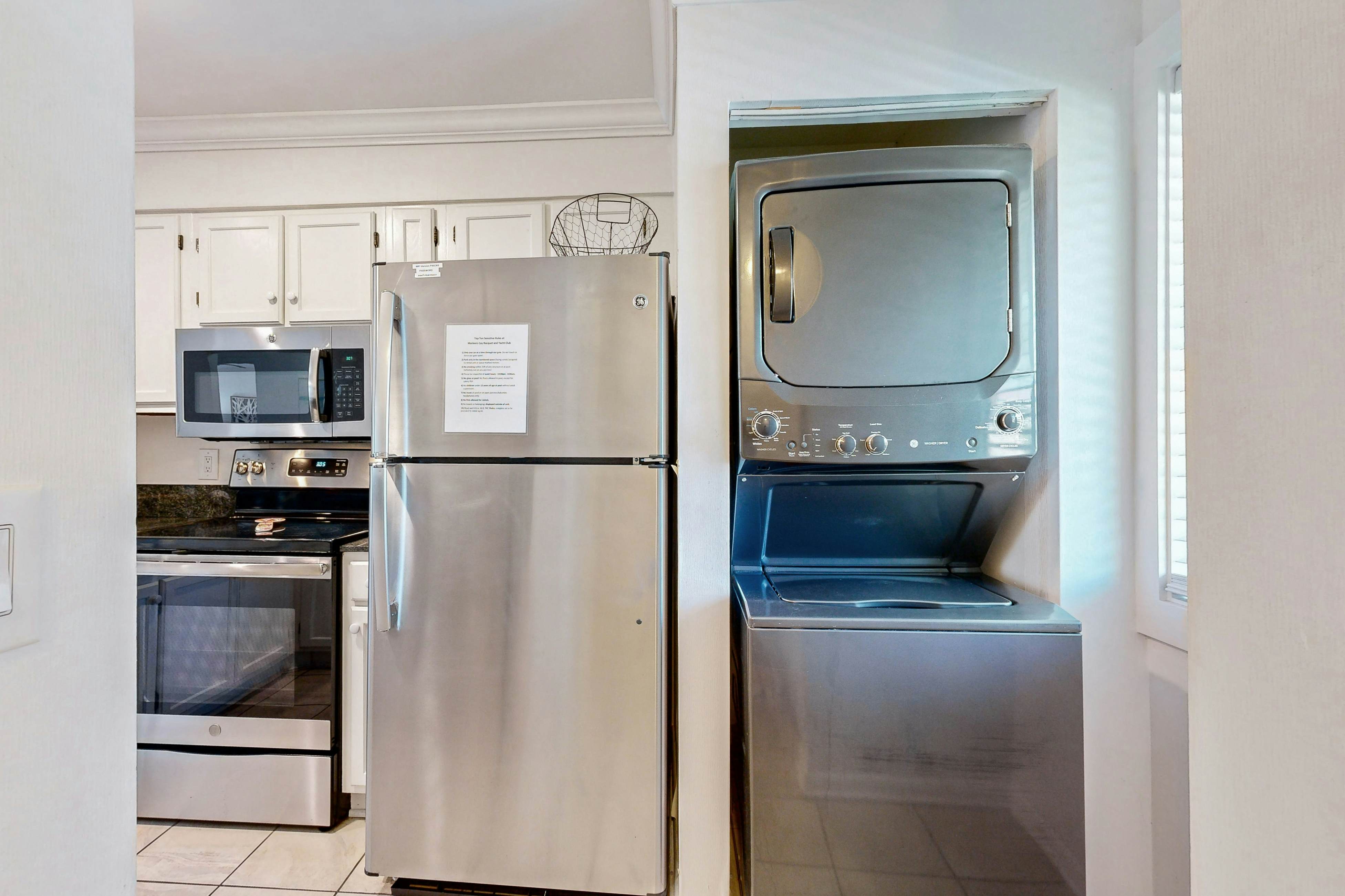 Elegant riverfront condo with access to private W/D, central AC, and pool access