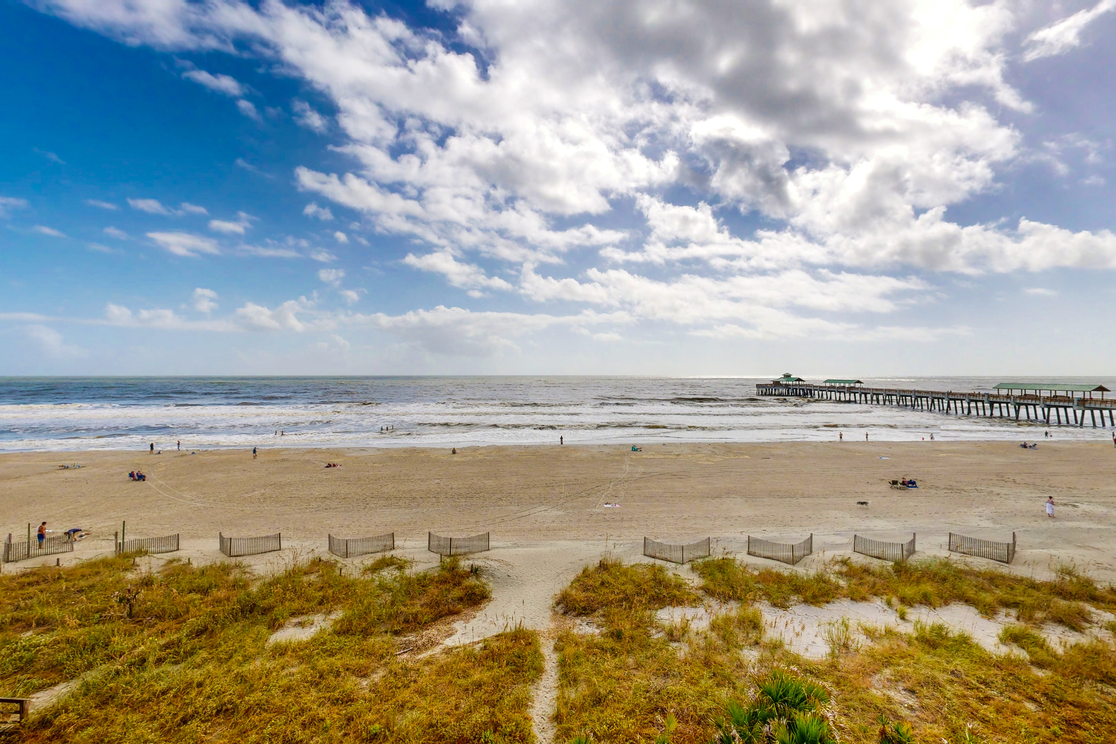 Dog-friendly penthouse with oceanfront balcony - steps to Folly Beach Pier