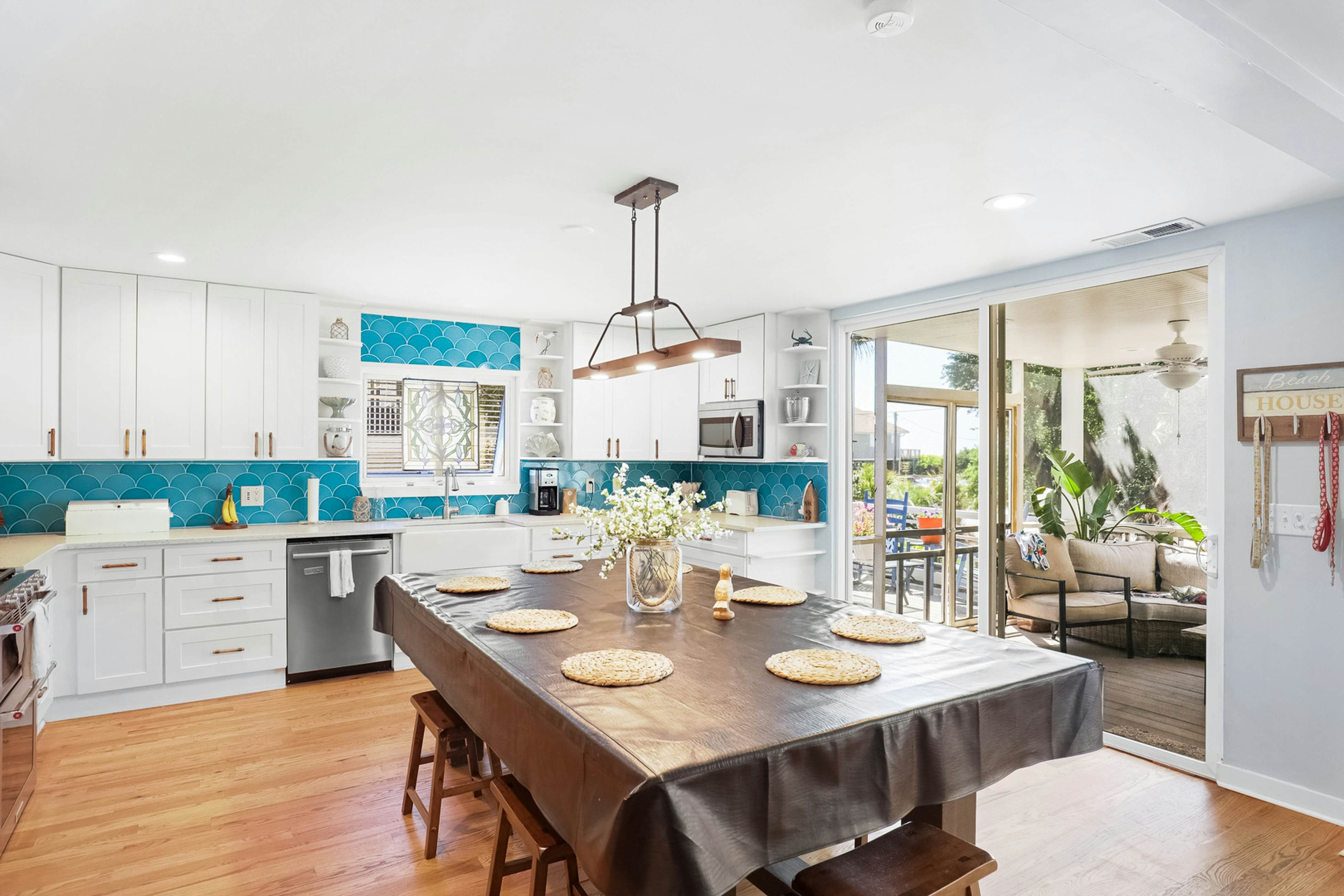 Coastal dog-friendly home with pool, ocean views & fenced yard