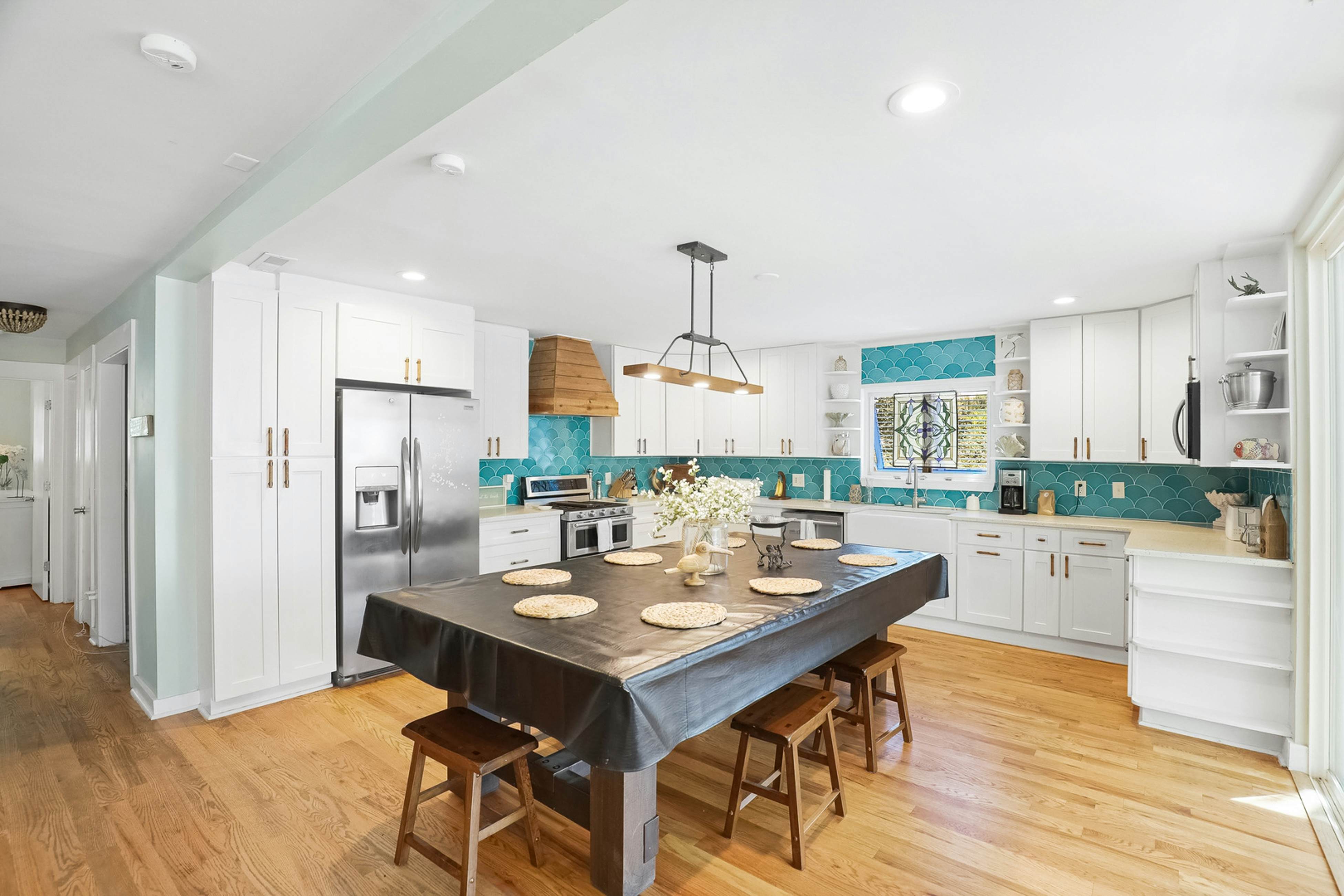 Coastal dog-friendly home with pool, ocean views & fenced yard