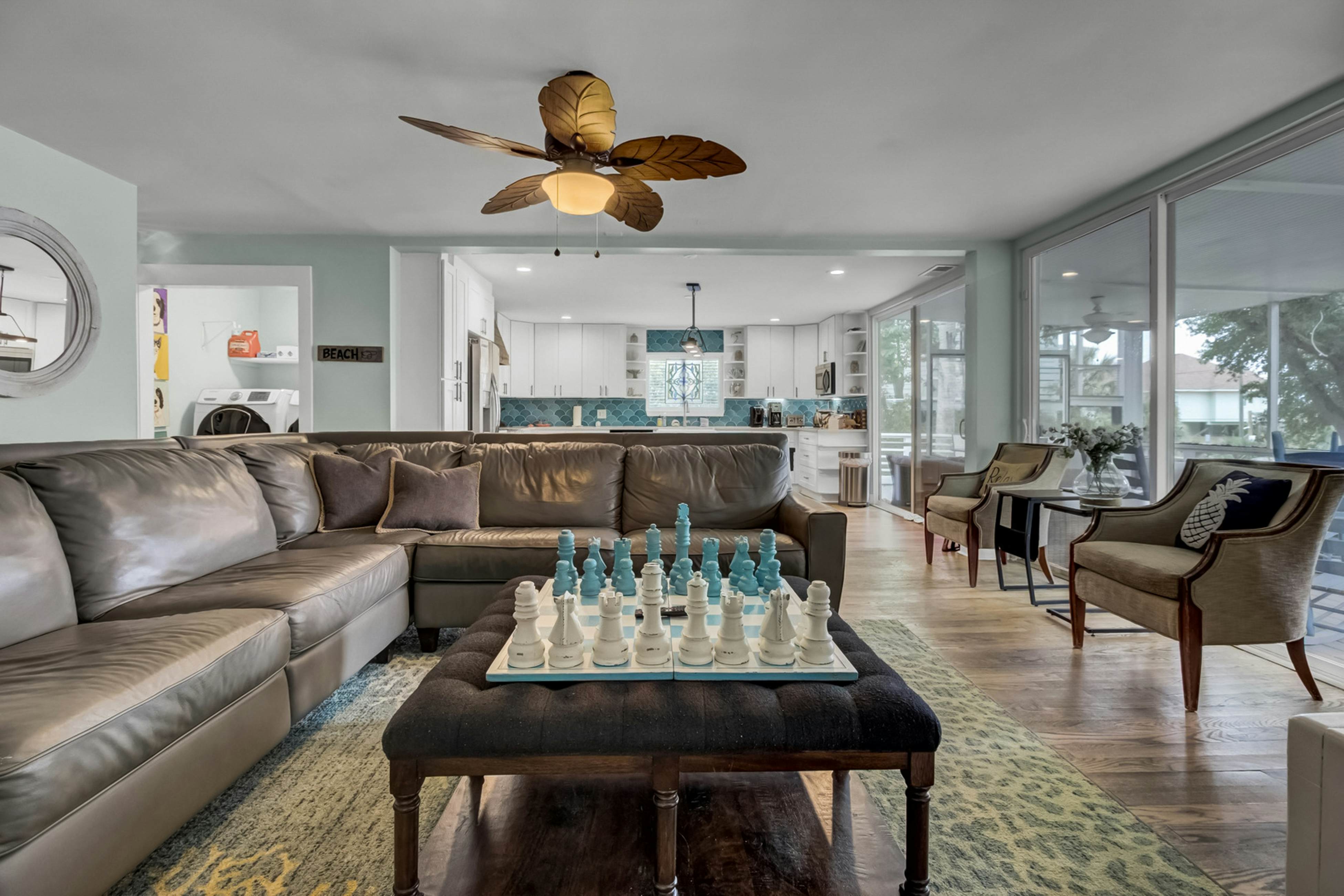 Coastal dog-friendly home with pool, ocean views & fenced yard