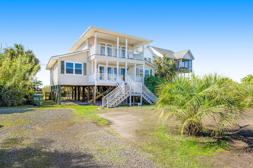 Spacious Folly Beach Retreat w/ Multi-Level Decks & Water Views