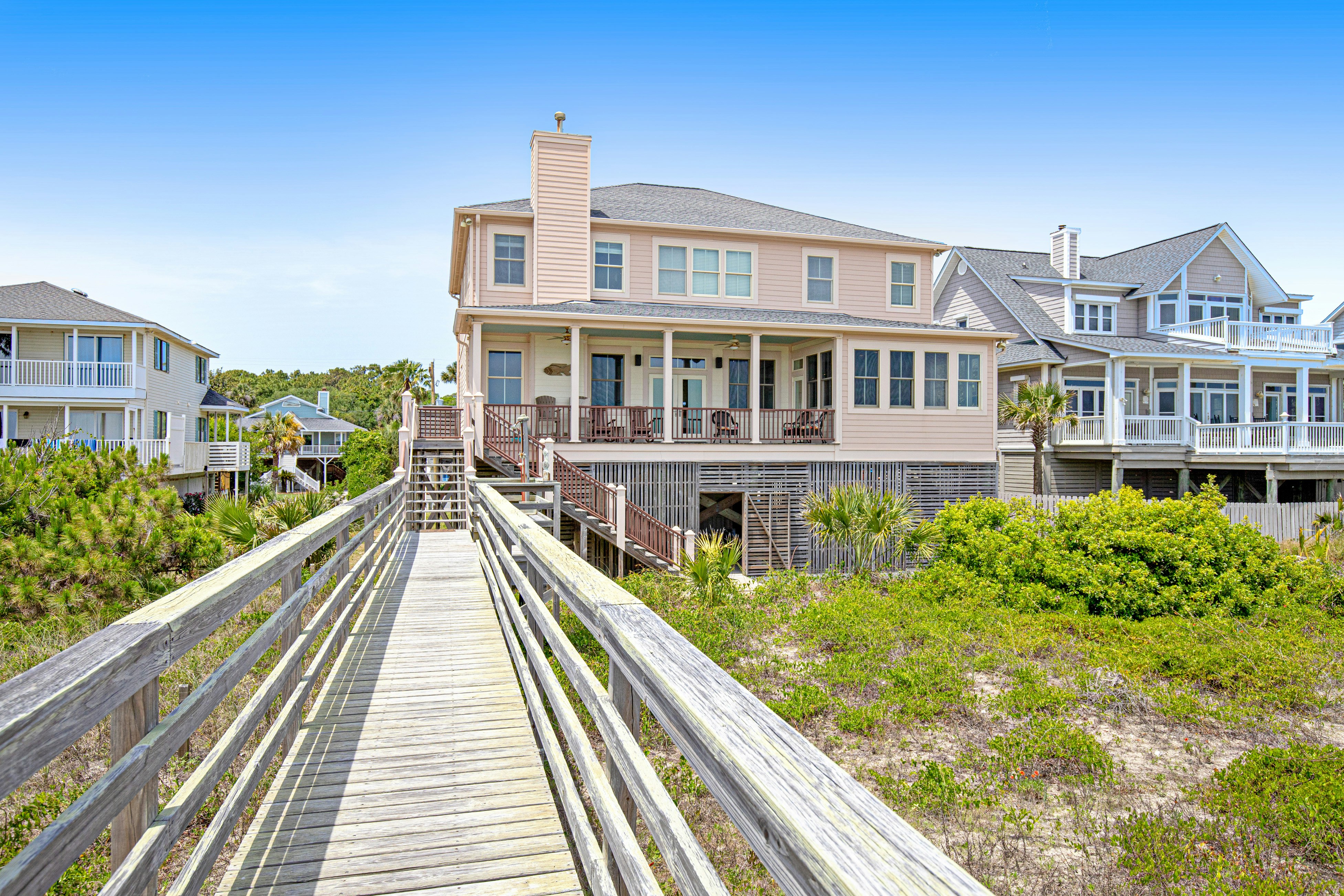 Gorgeous Beachfront Home w/ Oceanfront Views, Deck, Beach Boardwalk & WiFi