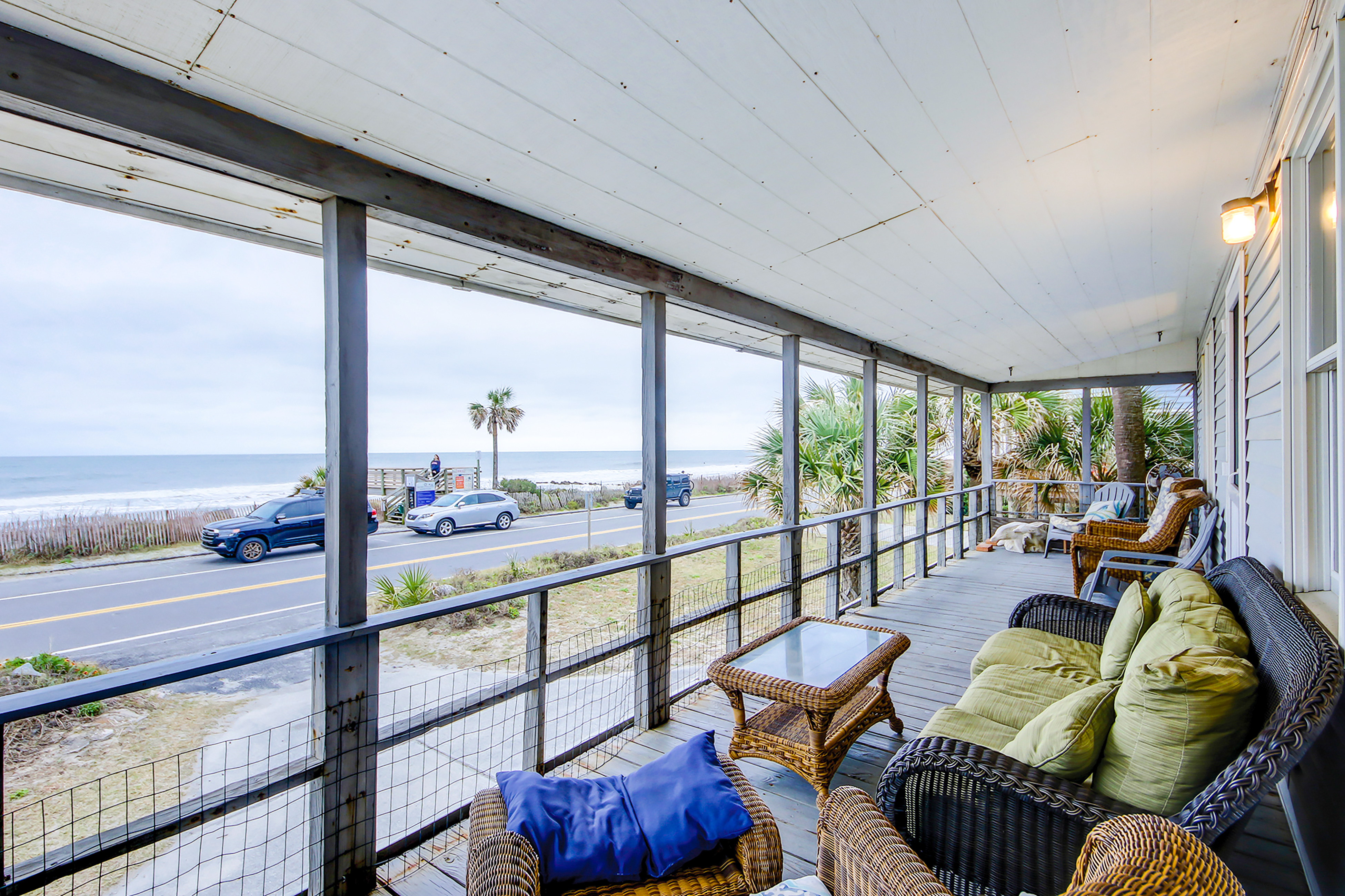 Beach Across the Street Ocean View Home w/ Roof Deck, Porch, AC - Dogs OK