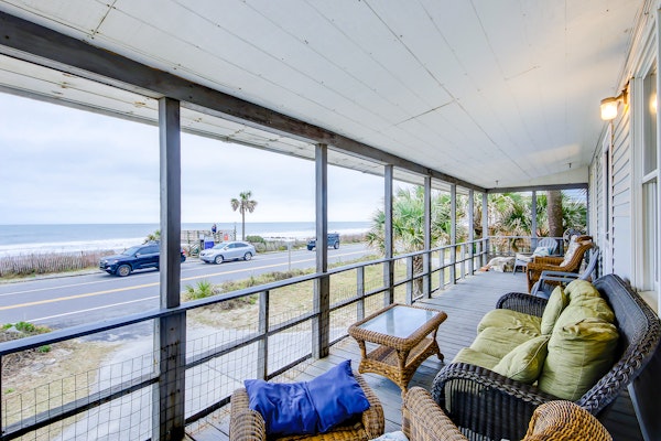 Beach Across the Street Ocean View Home w/ Roof Deck, Porch, AC - Dogs OK