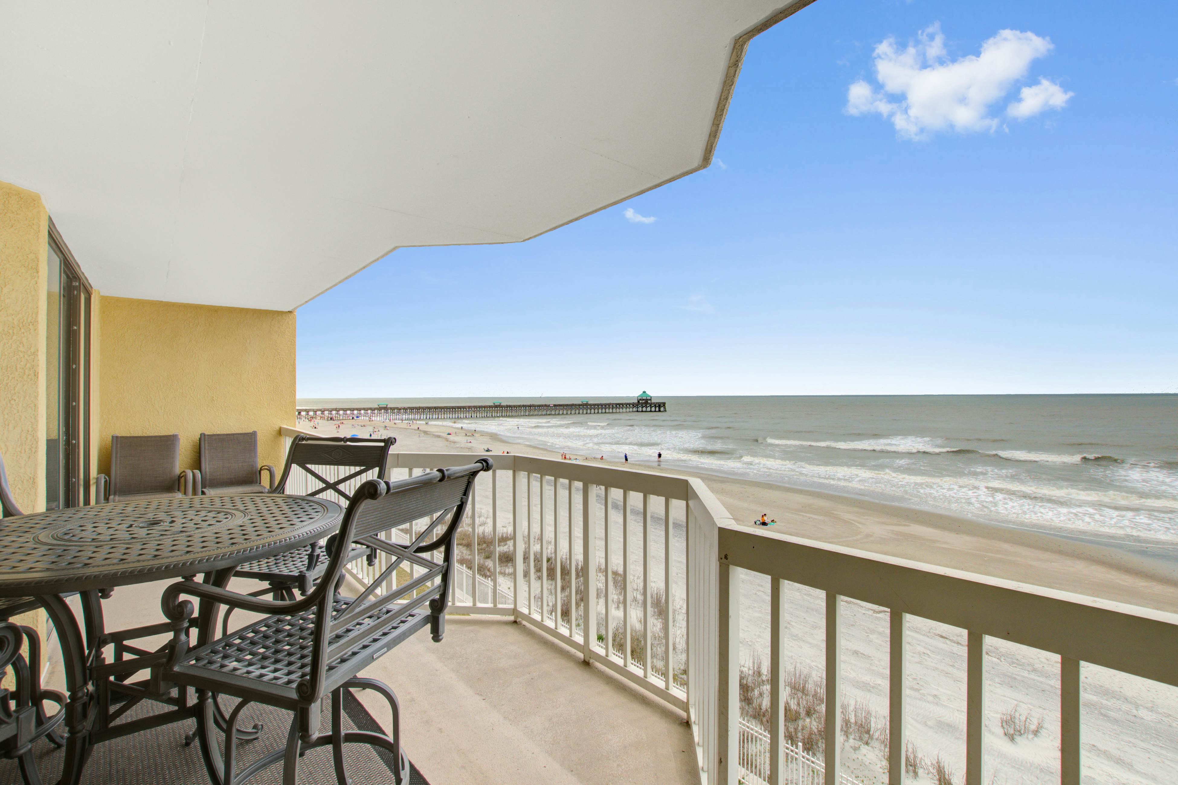 Oceanfront, third-floor villa with large private balcony and shared pools